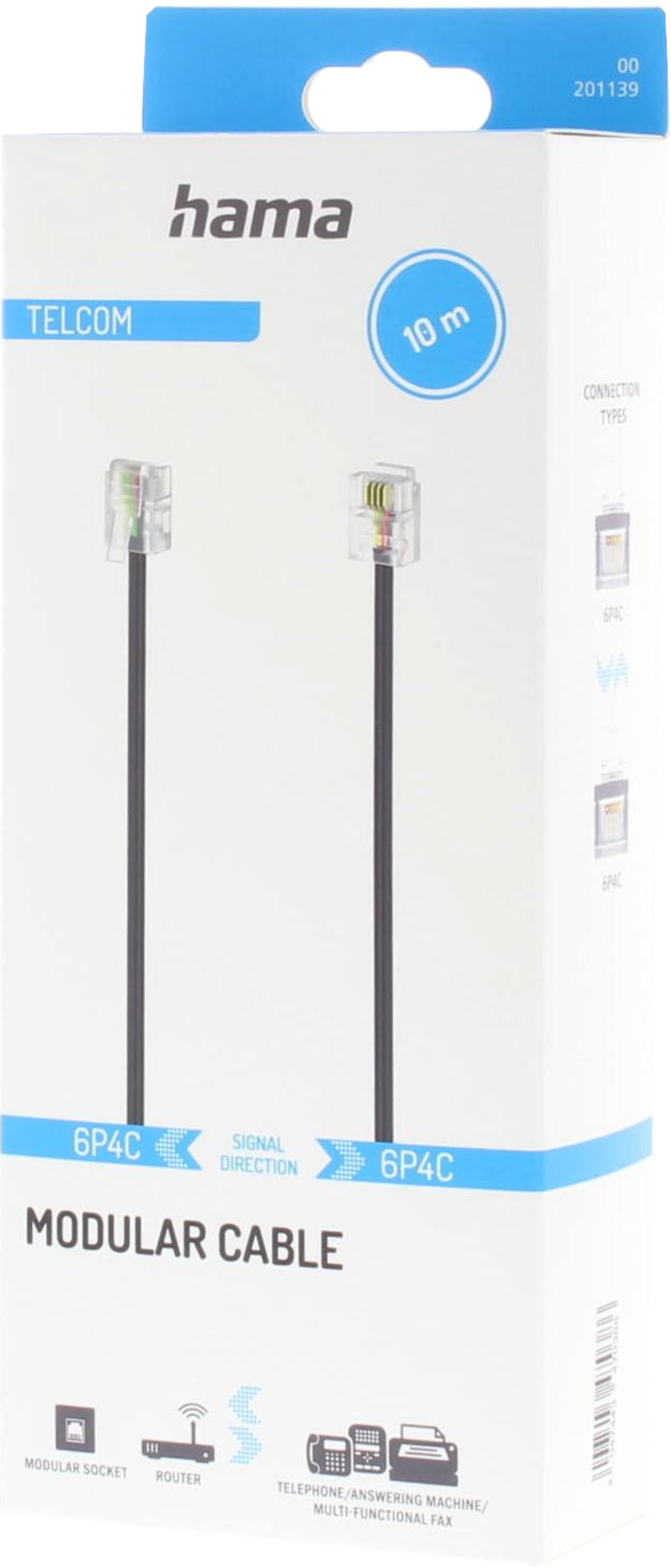 Cable RJ11/m-RJ11/m (6p4c) 1:1 10m