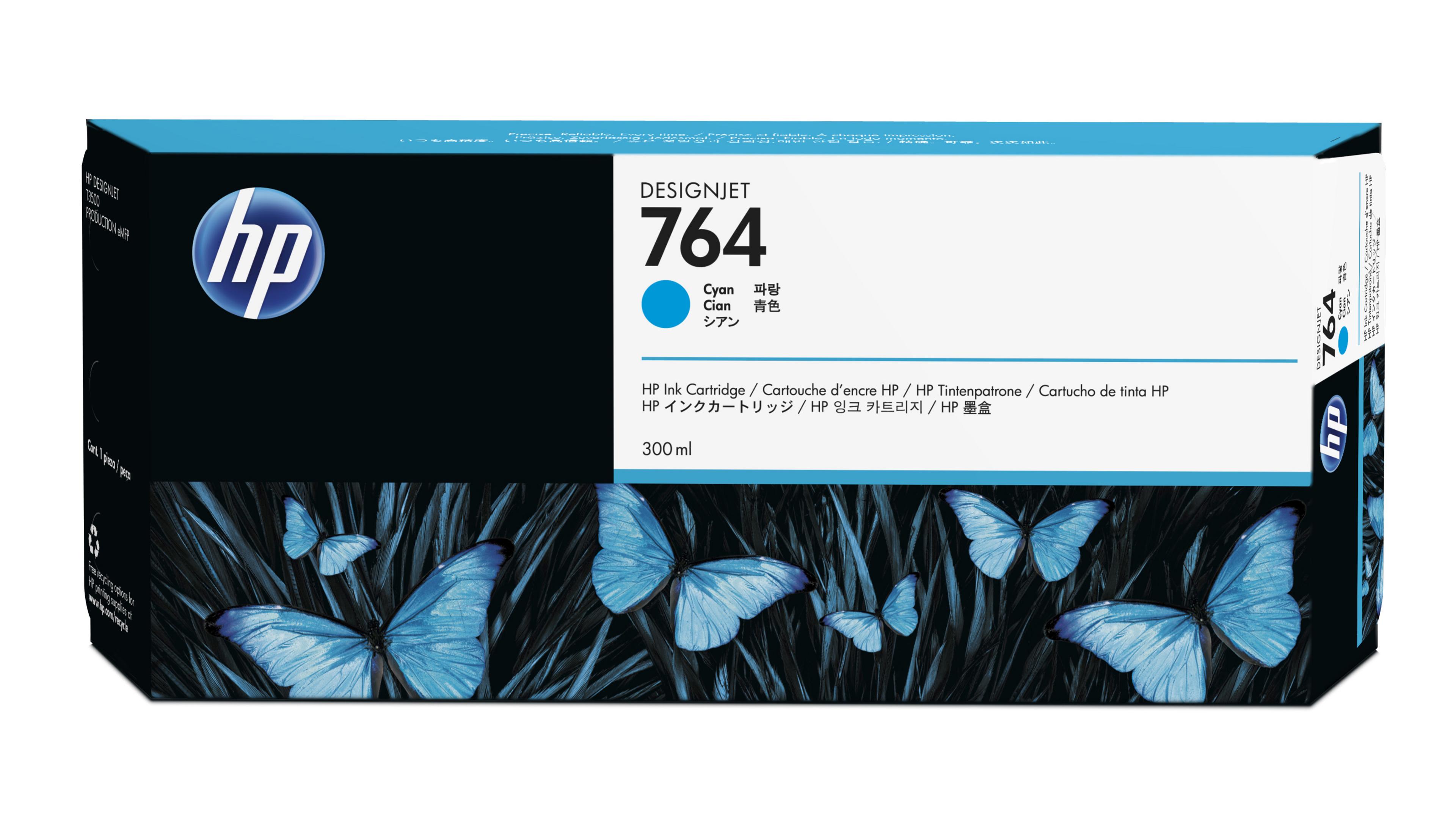 HP 764 Ink 300ml Cyan