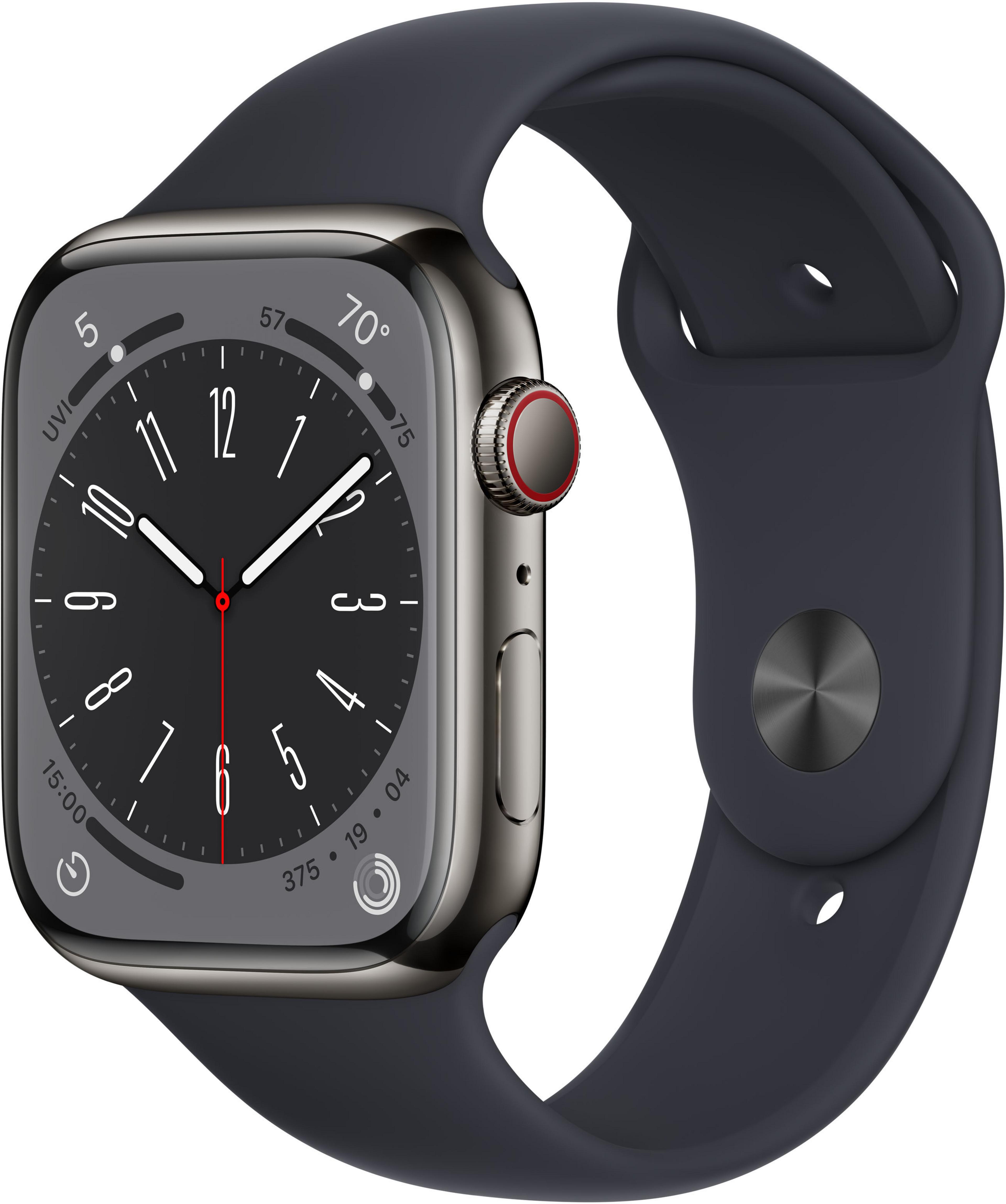 Apple Watch S8 GPS+LTE 45mm Stahl grau