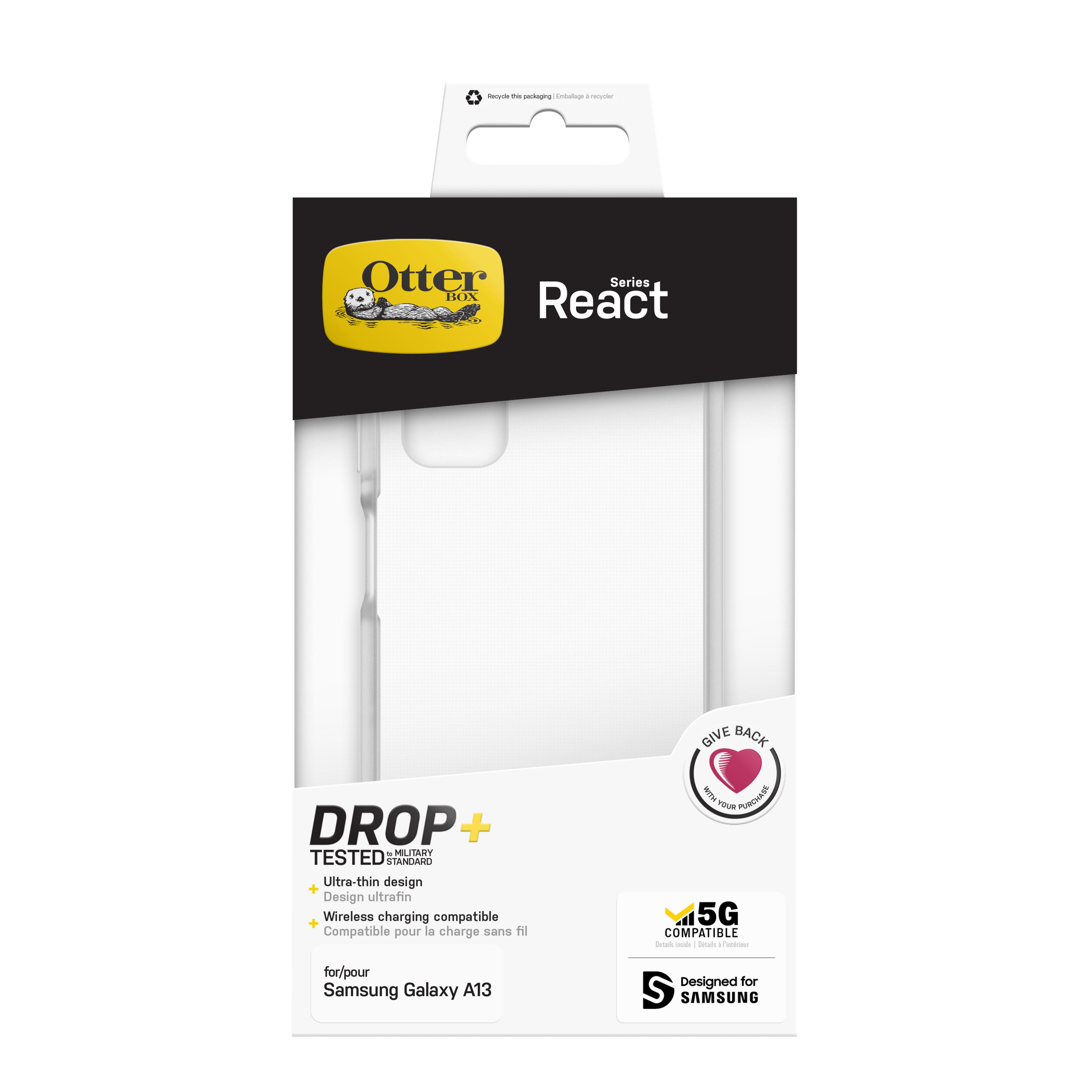 OtterBox React Galaxy A13 Case Clear