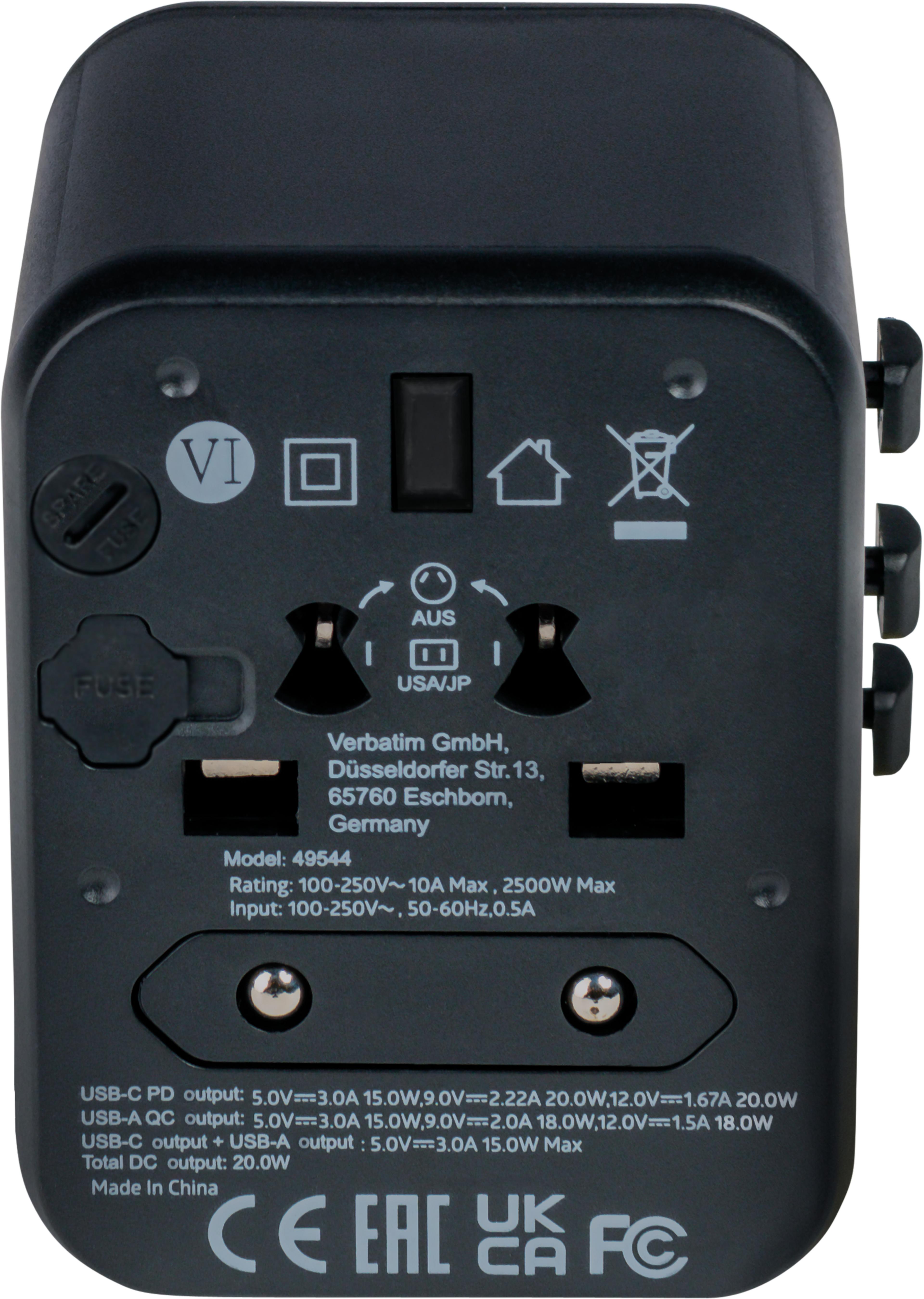 Verbatim World + 2x USB Travel Adapter