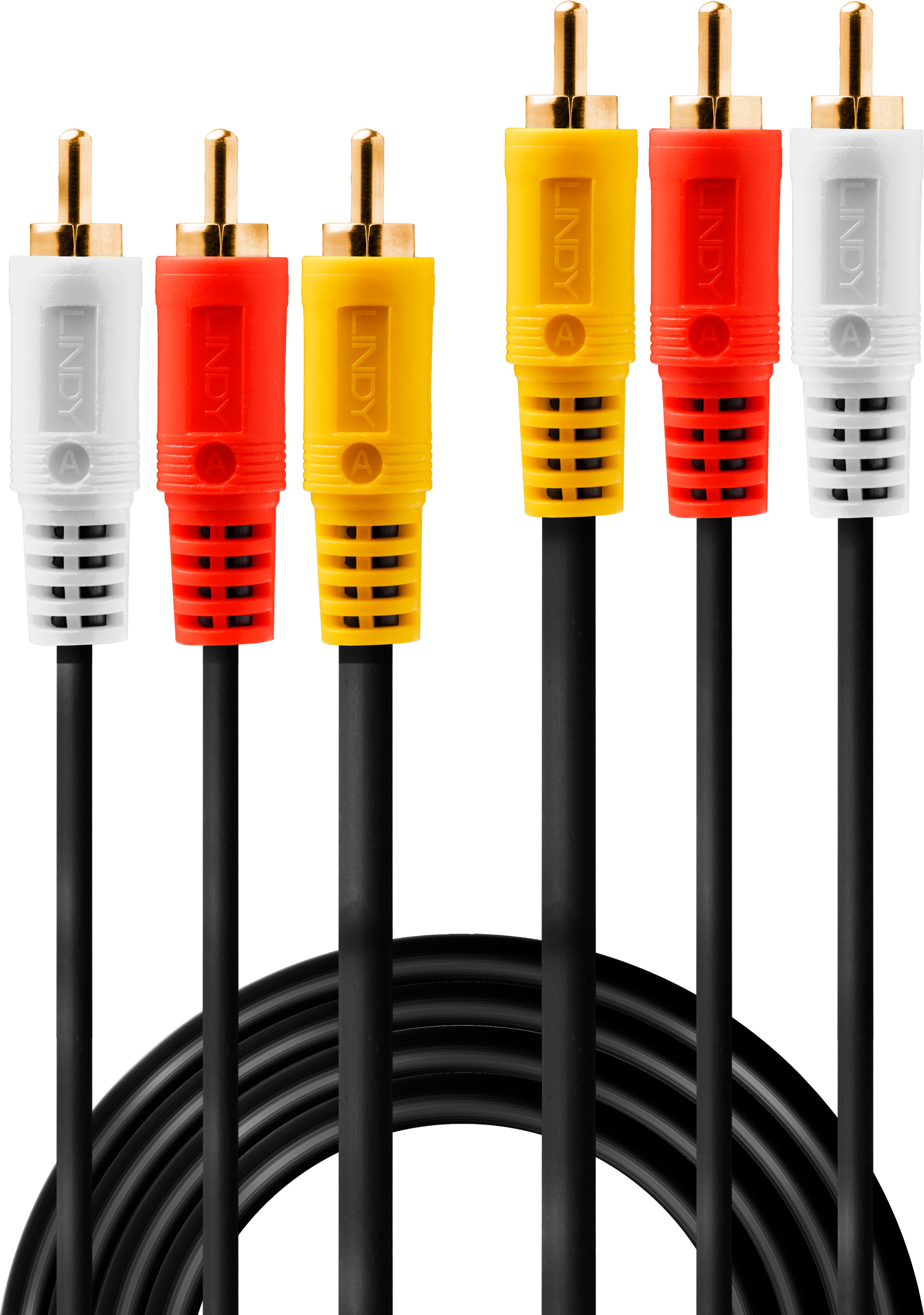 Câble 3 x RCA m. - 3 x RCA m. 1 m