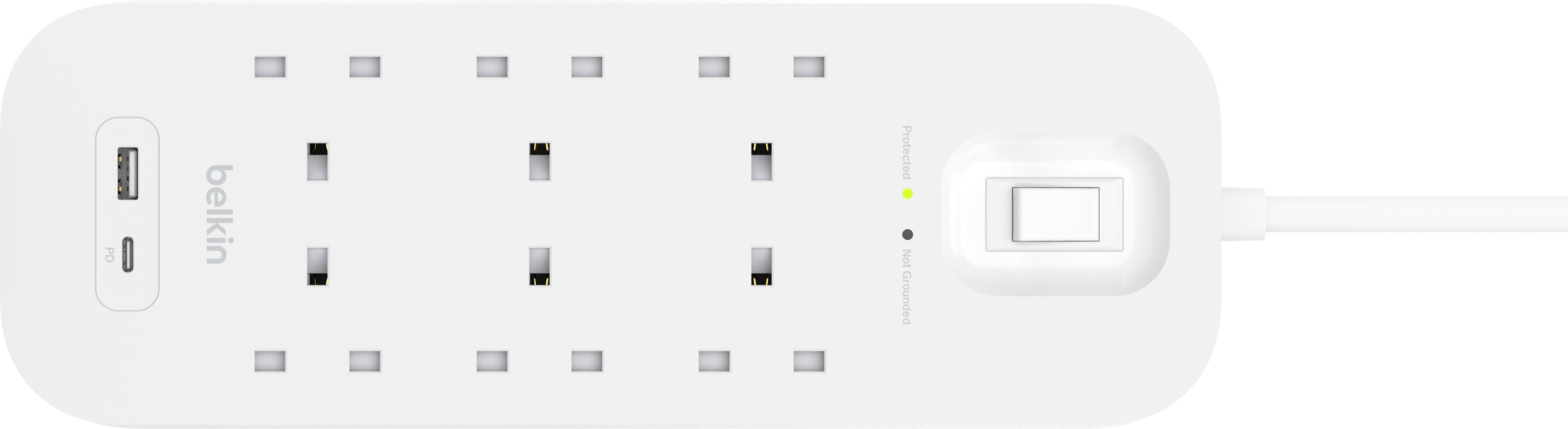 Power Strip 6x Surge Protect +2xUSB 2m