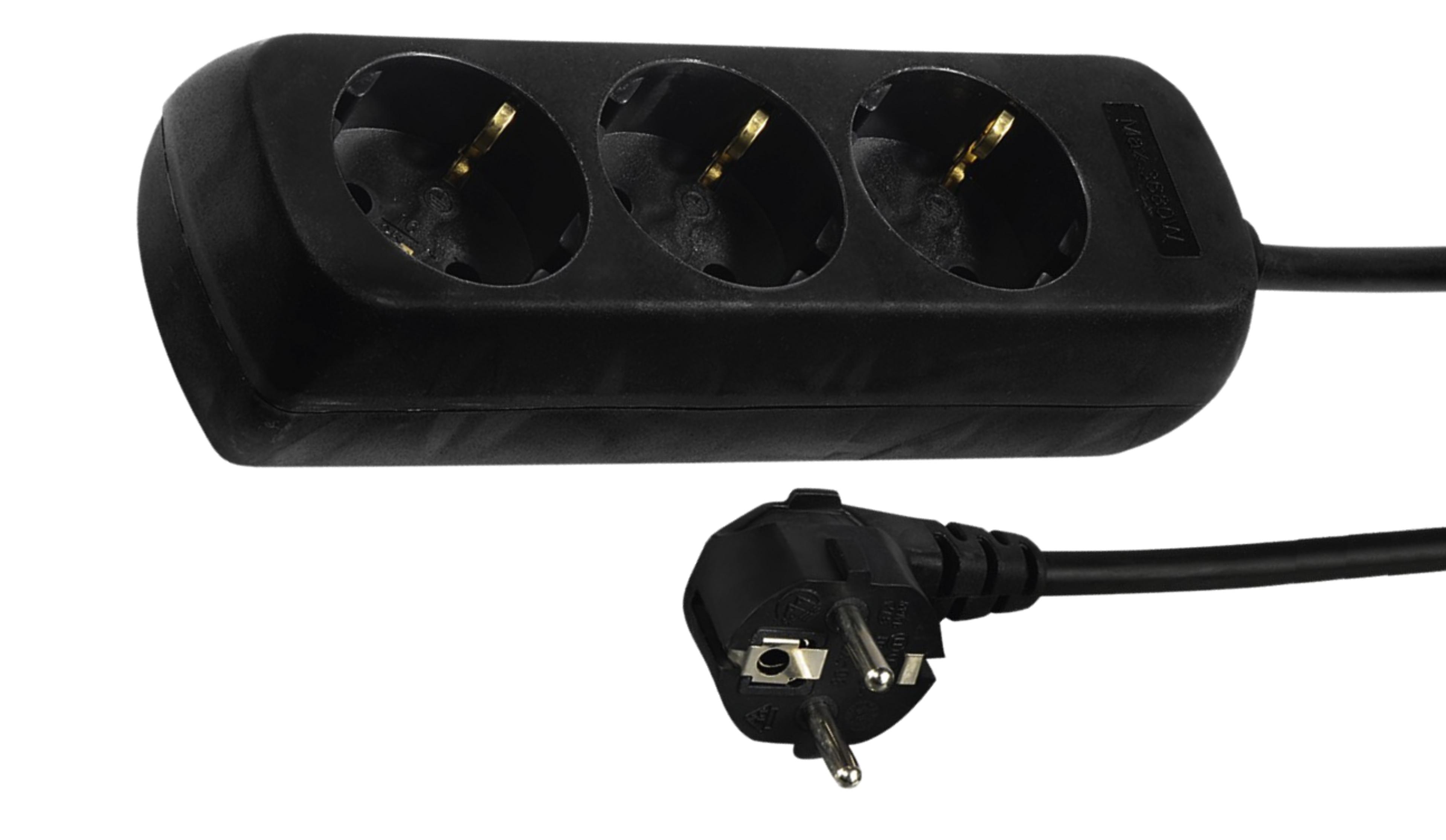 Steckdosenleiste 3fach 5,0m schwarz