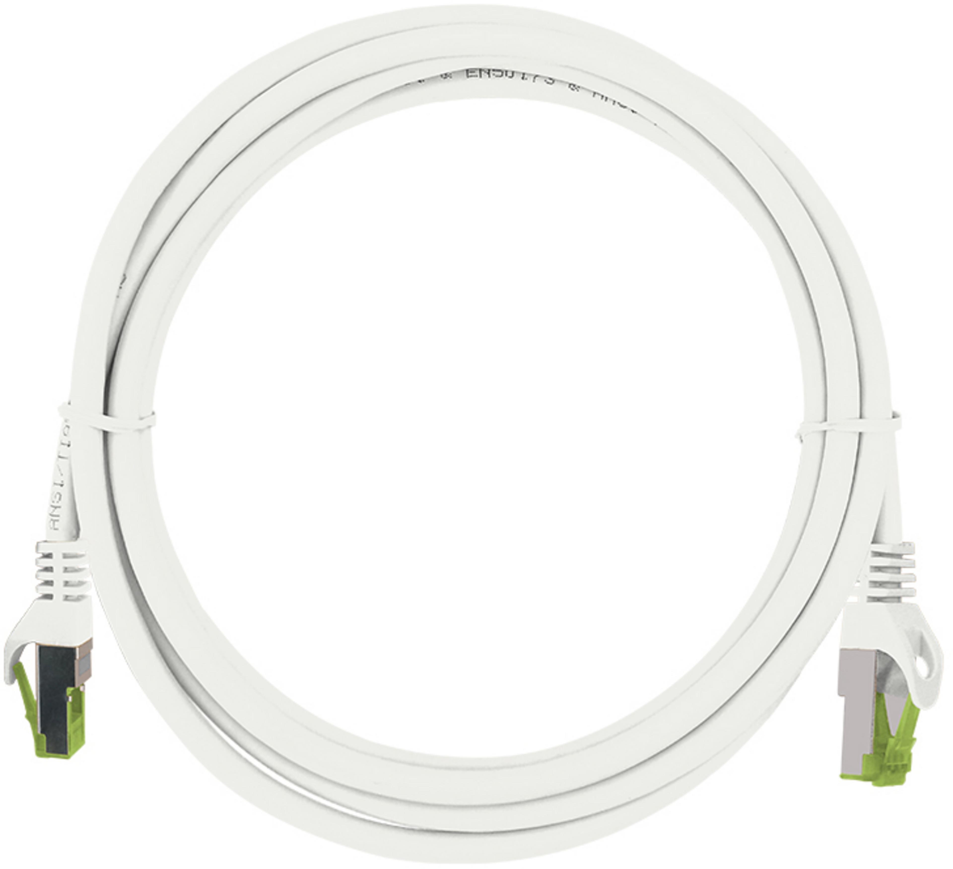 Patch kabel RJ45 S/FTP Cat6a 1,5 m bílý
