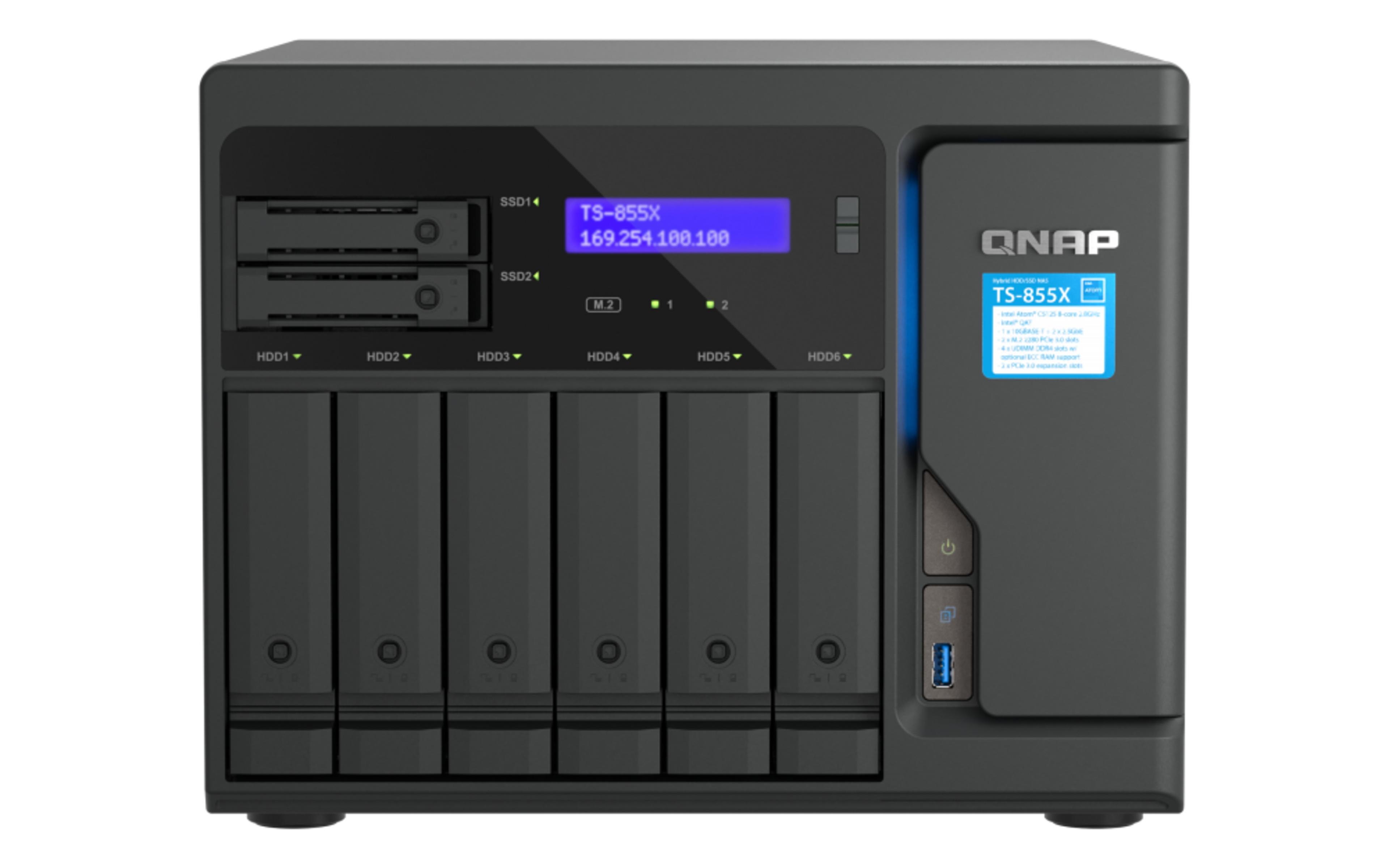 NAS 8 baies QNAP TS-855X 8 Go