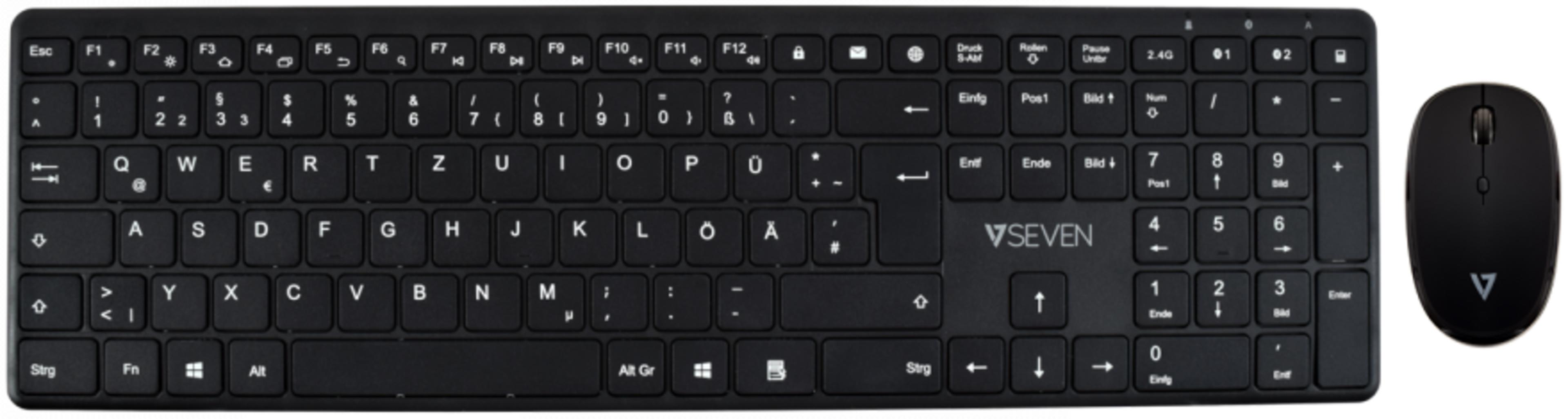 V7 CKW550 Slim Tastatur und Maus Set