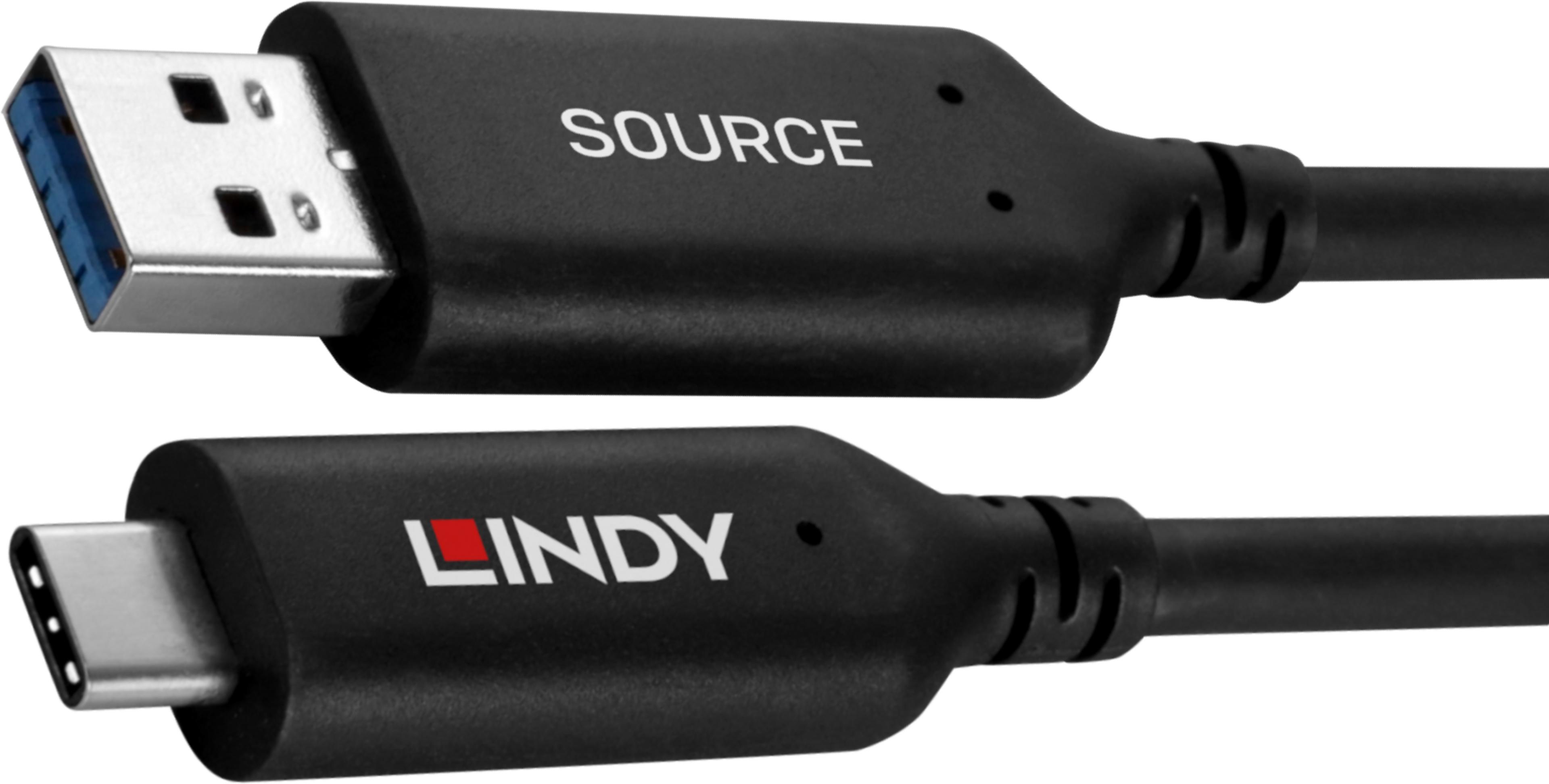 LINDY USB-A - C Hybrid Cable 10m