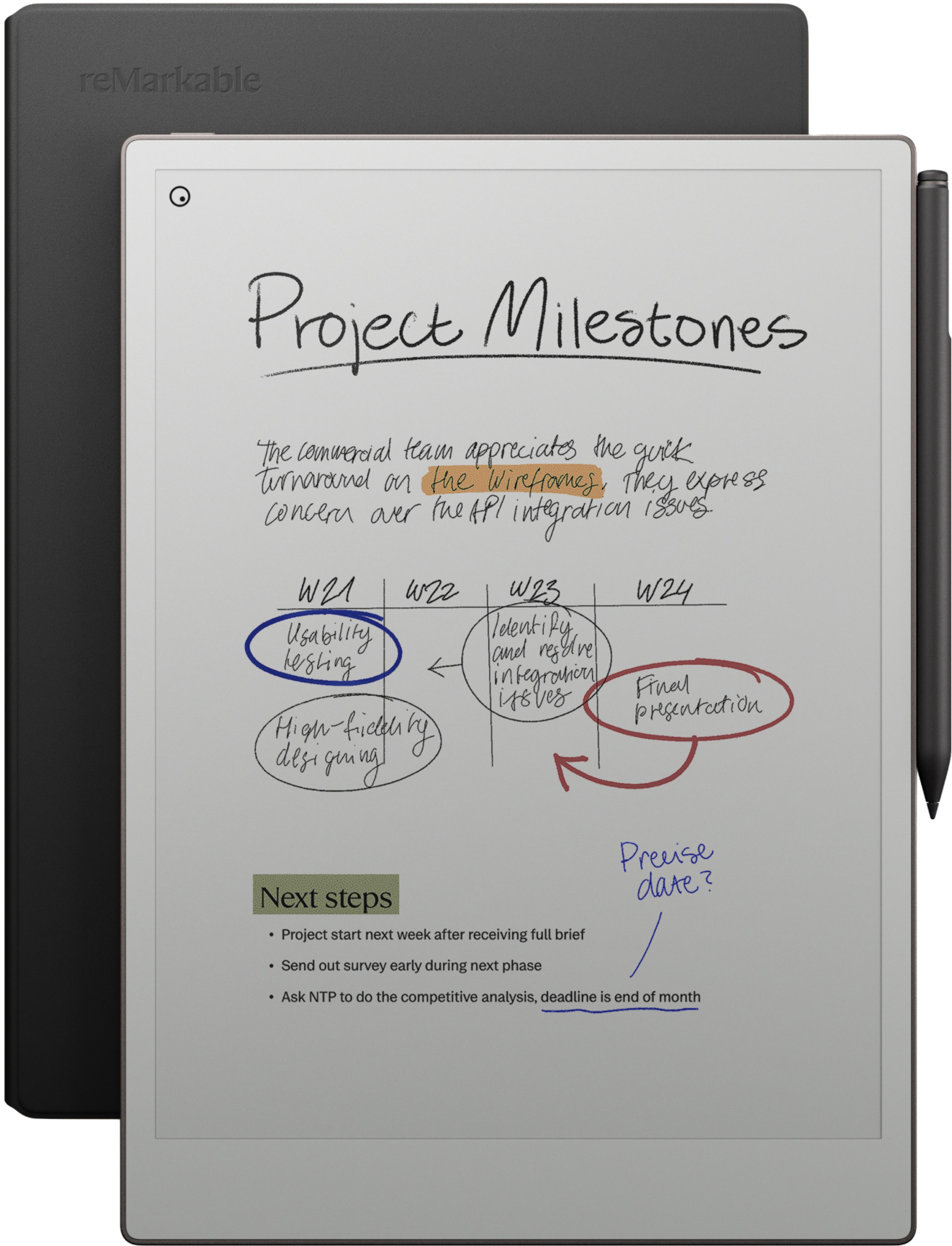 reMarkable PaperPro Marker+ Folio Leath.