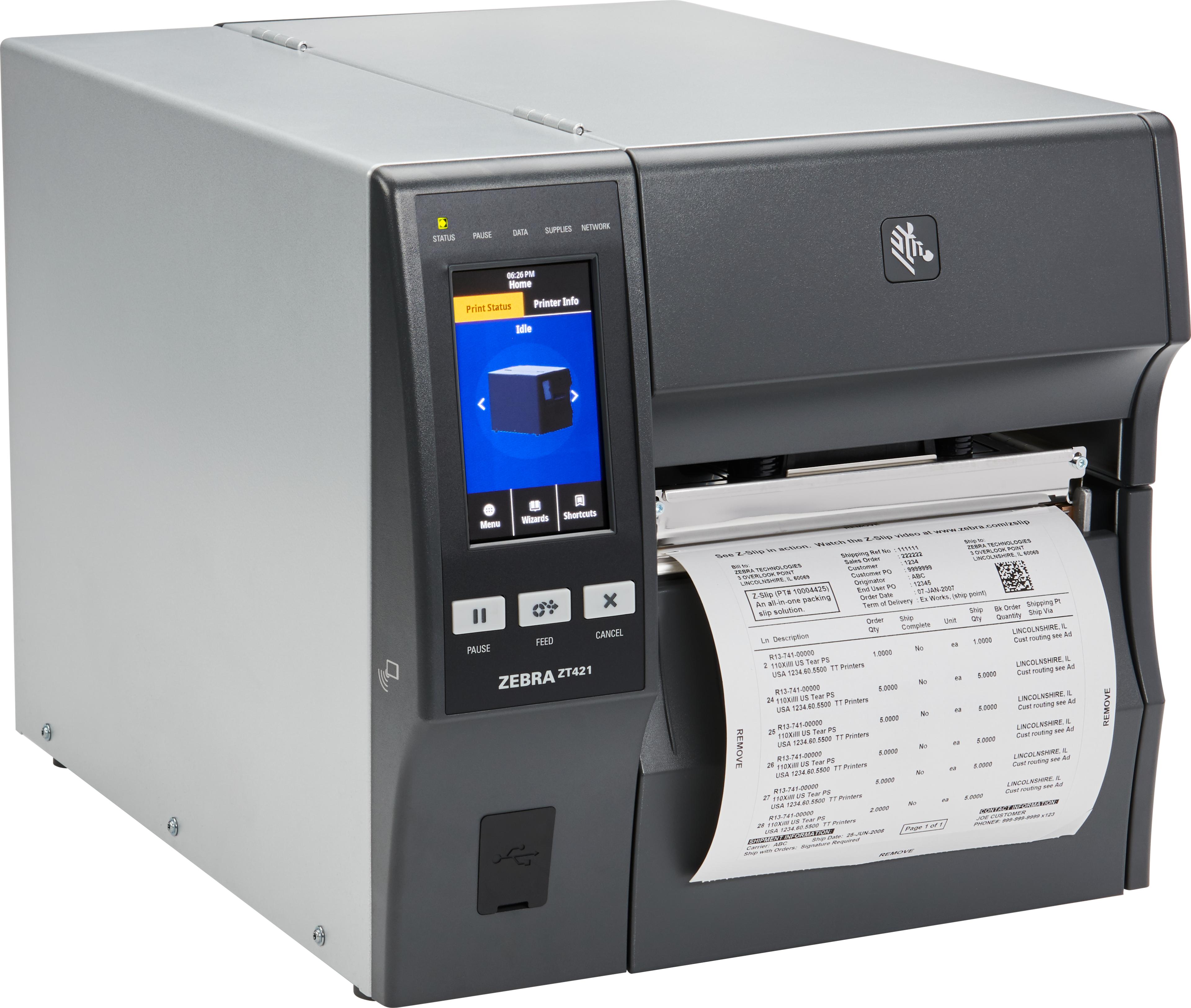 Enrouleur Zebra ZT421 TT 300dpi + décol.