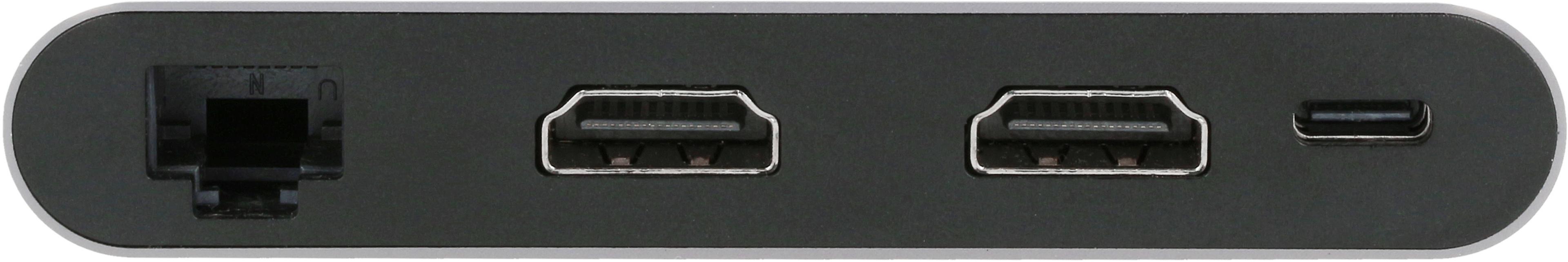 Adapter 8-in-1, C - 2 x HDMI/RJ45/USB/SD