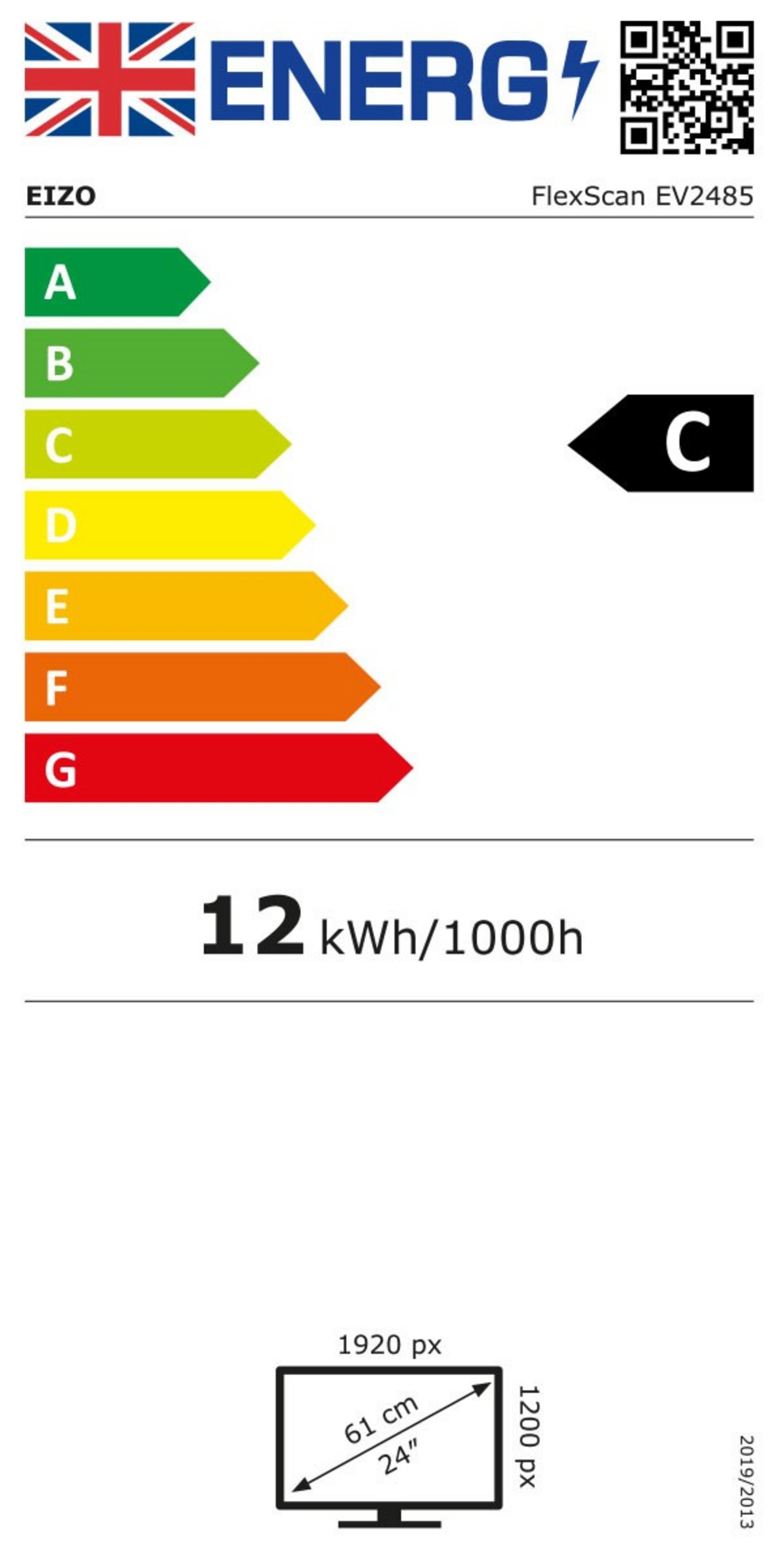 EIZO FlexScan EV2485 Monitor Black