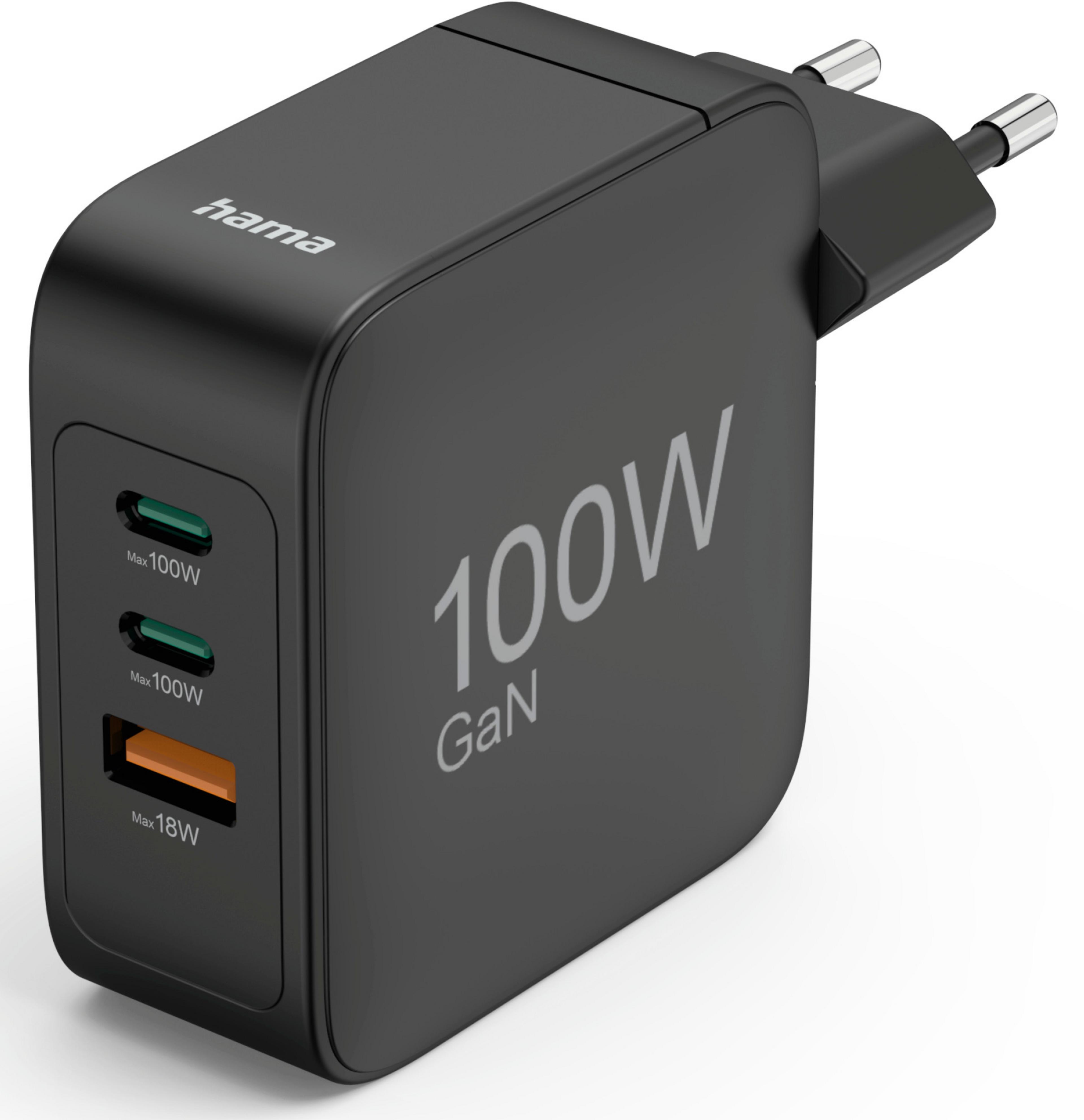 Hama 100W 2xUSB-C/USB-A GaN Charger