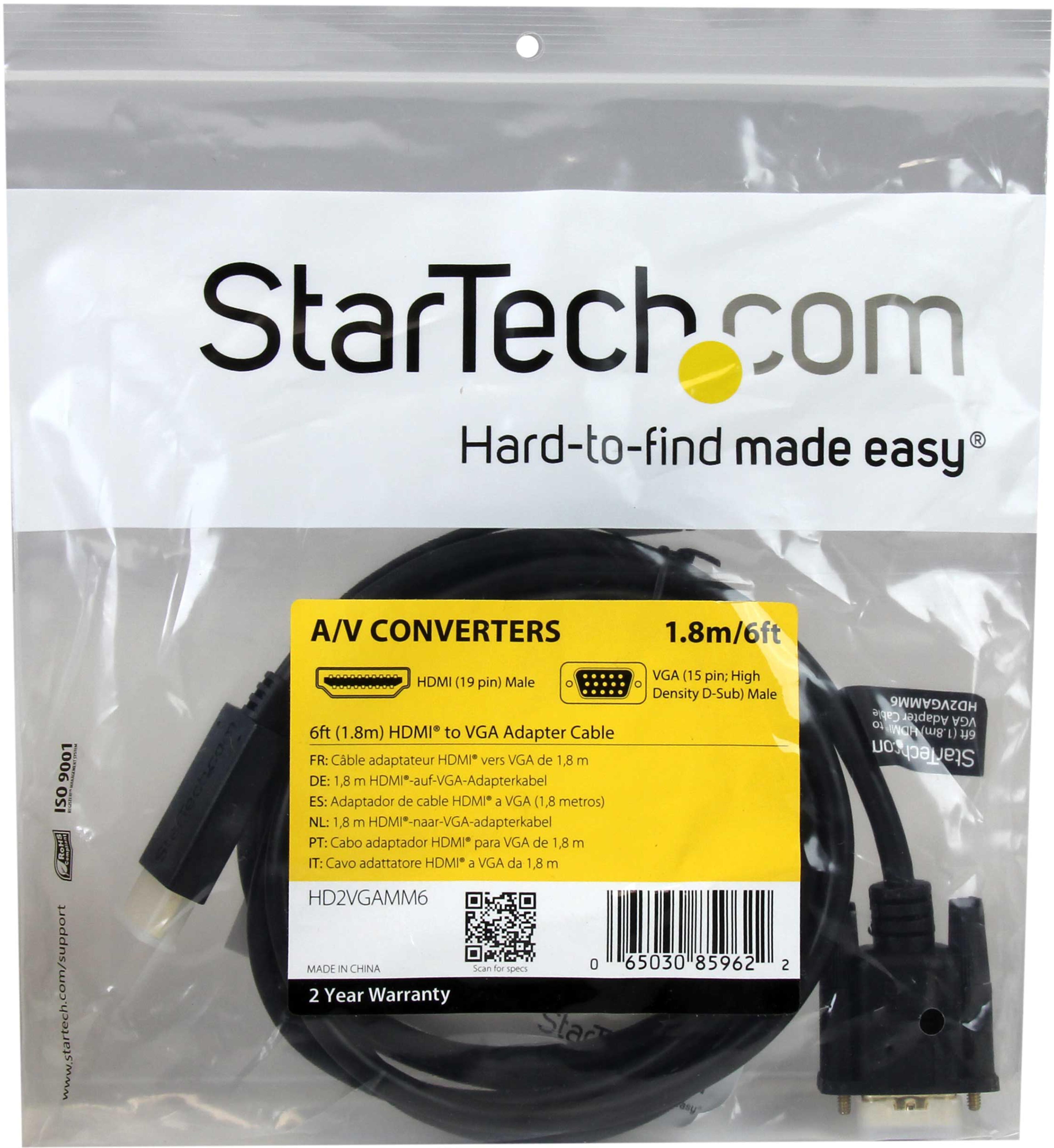 StarTech HDMI - VGA Cable 1.8m