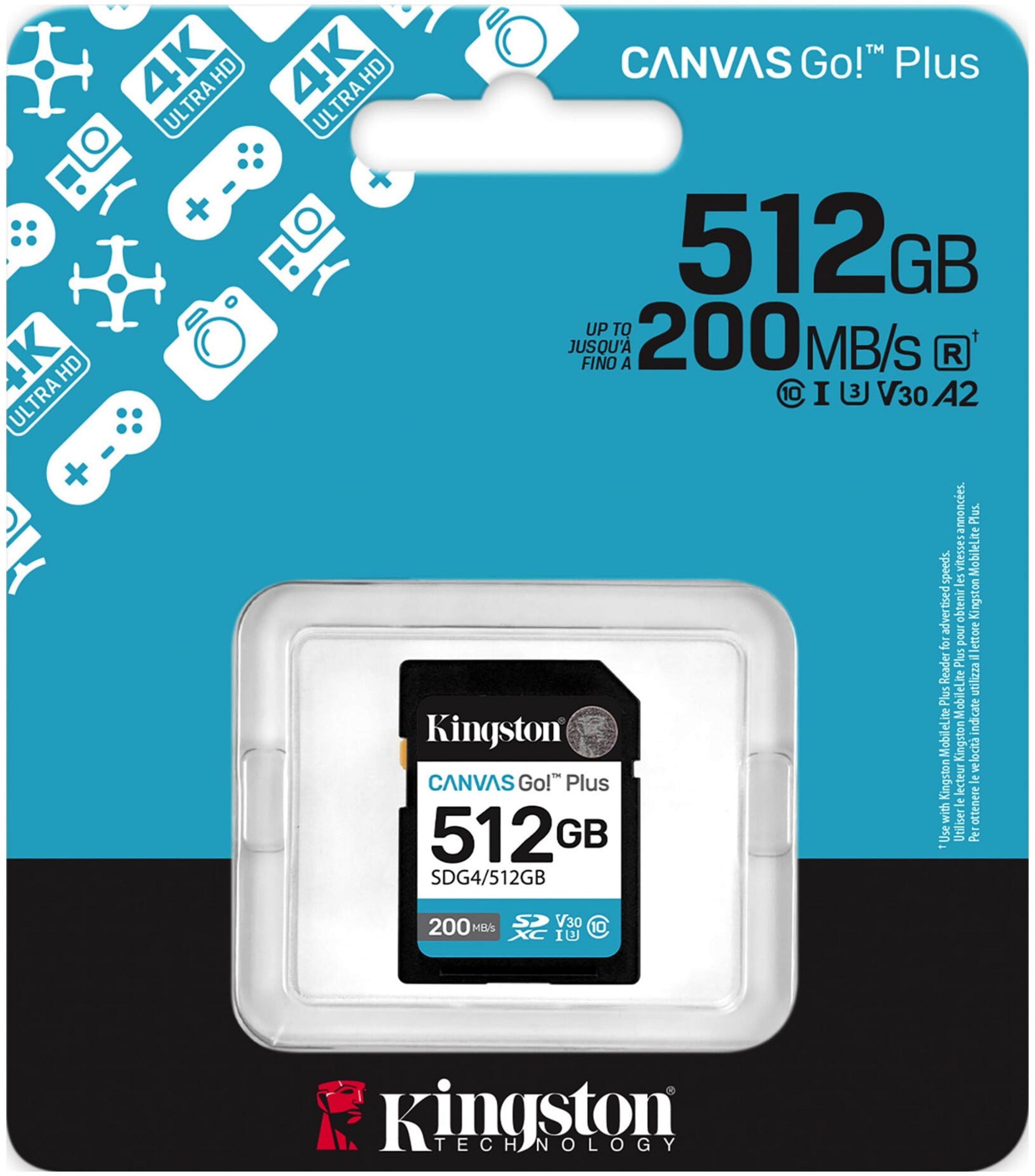 Kingston Canvas Go! Plus SDG4 512GB SDXC