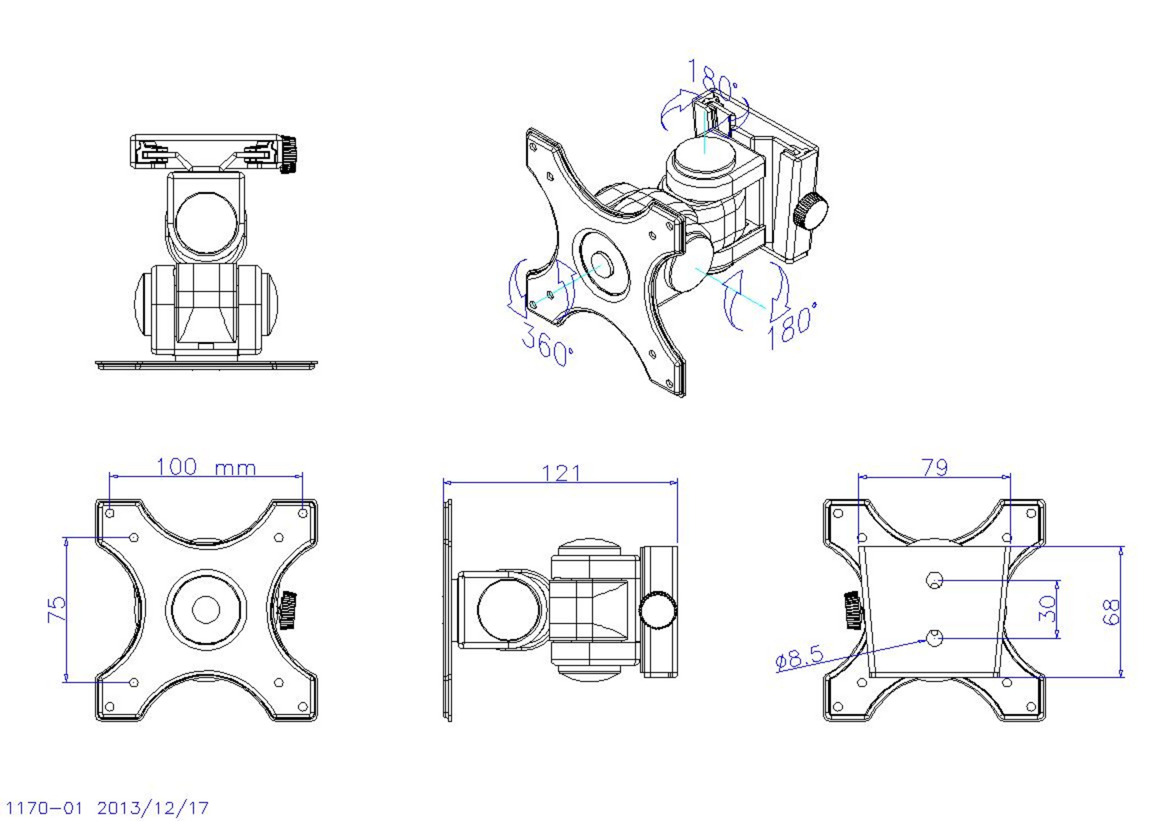 ARTICONA 360° LCD Wandhalterung schwarz