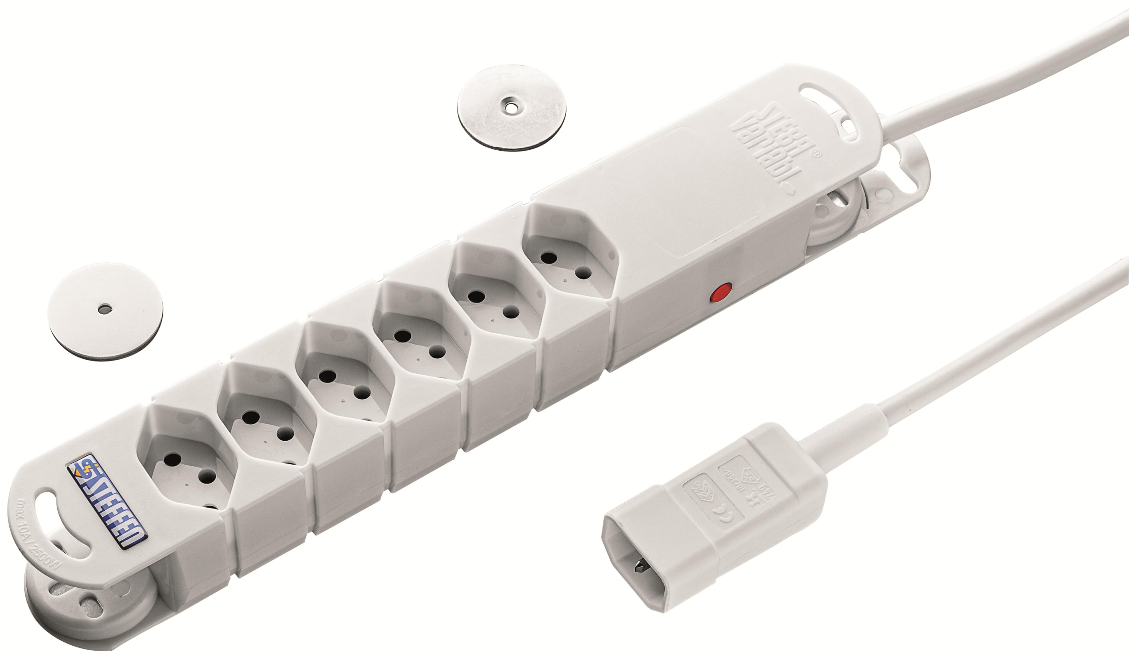 Steffen STEBA VARIABL 6xT13/C14 3m weiß