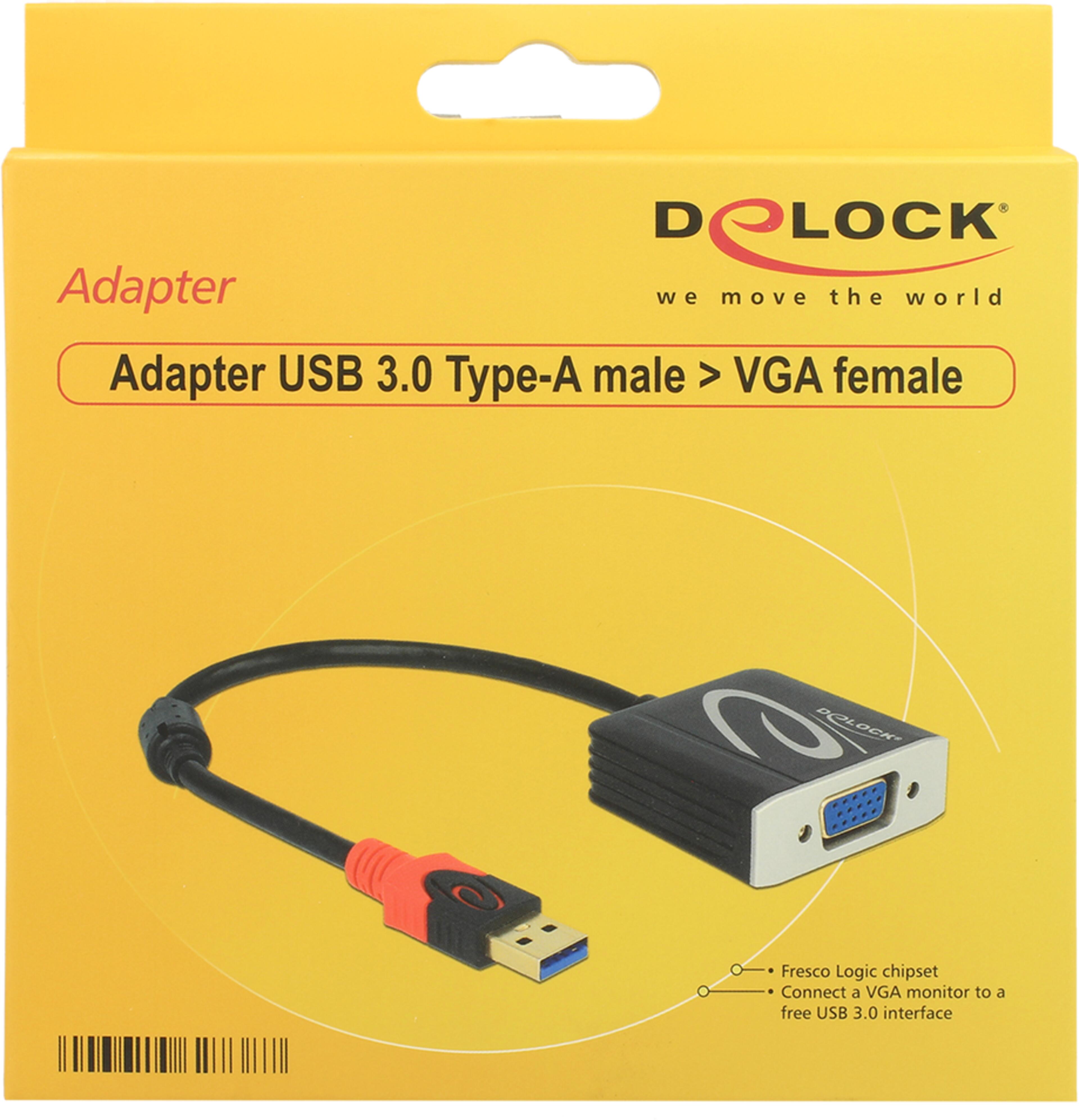 Adaptér USB typ A k. - zdírka VGA (HD15)