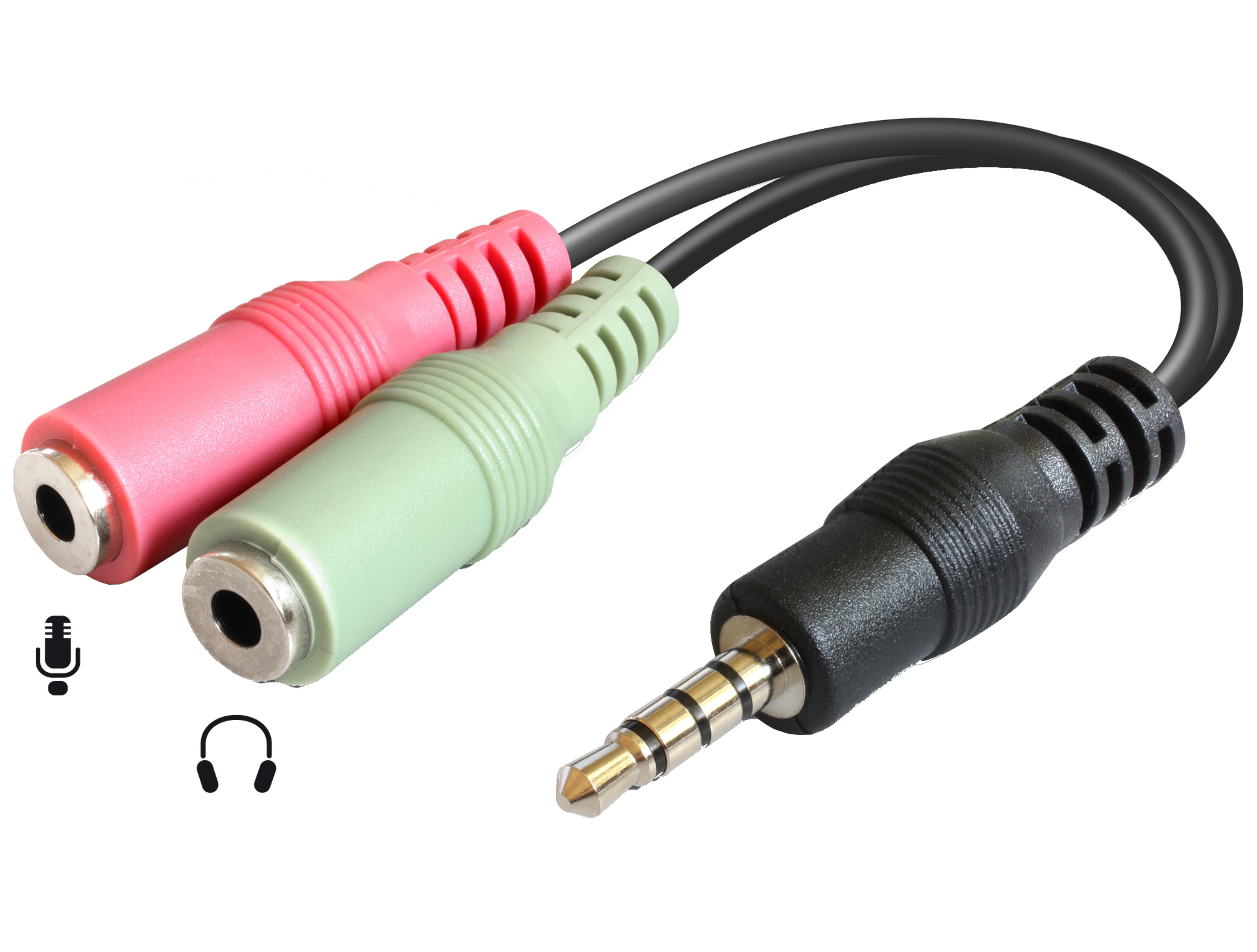 Audio Adapter 3.5mm Jack/m-2xJack/f TRRS