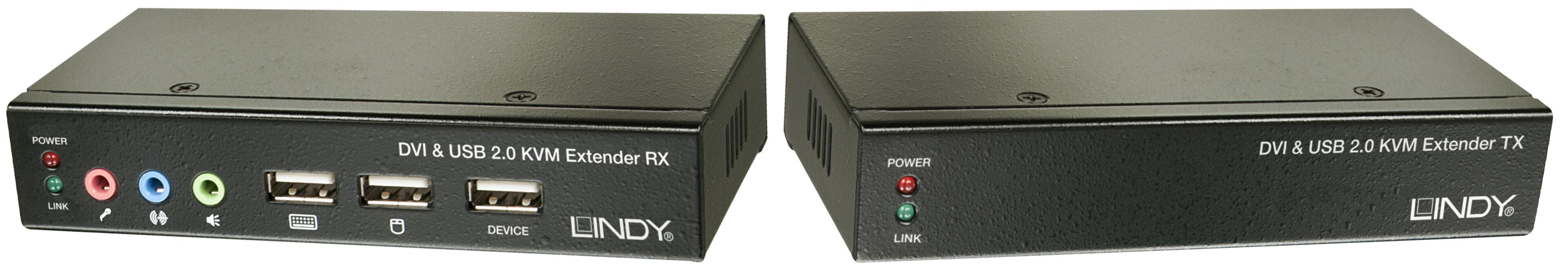 LINDY DVI+USB Cat6 KVM-Extender 50m