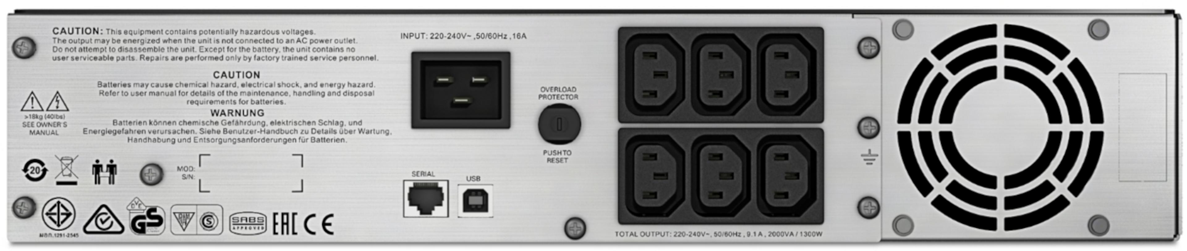 APC Smart-UPS C 2000VA LCD 2U 230V
