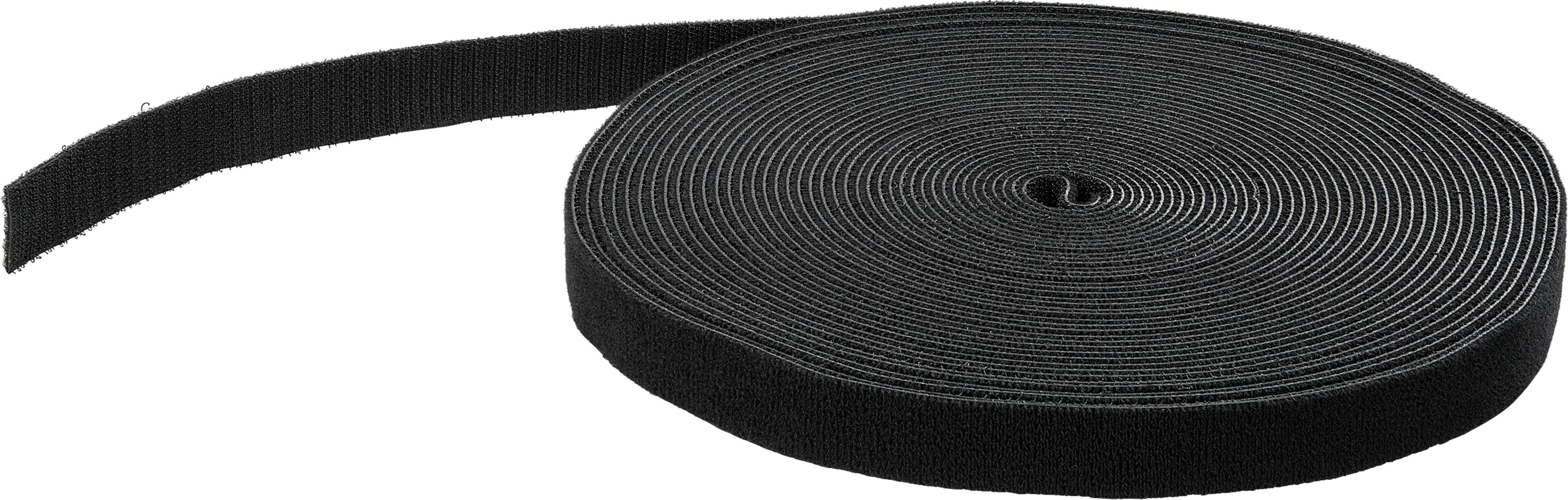 Hook-and-Loop Cable Tie Roll 15m Black
