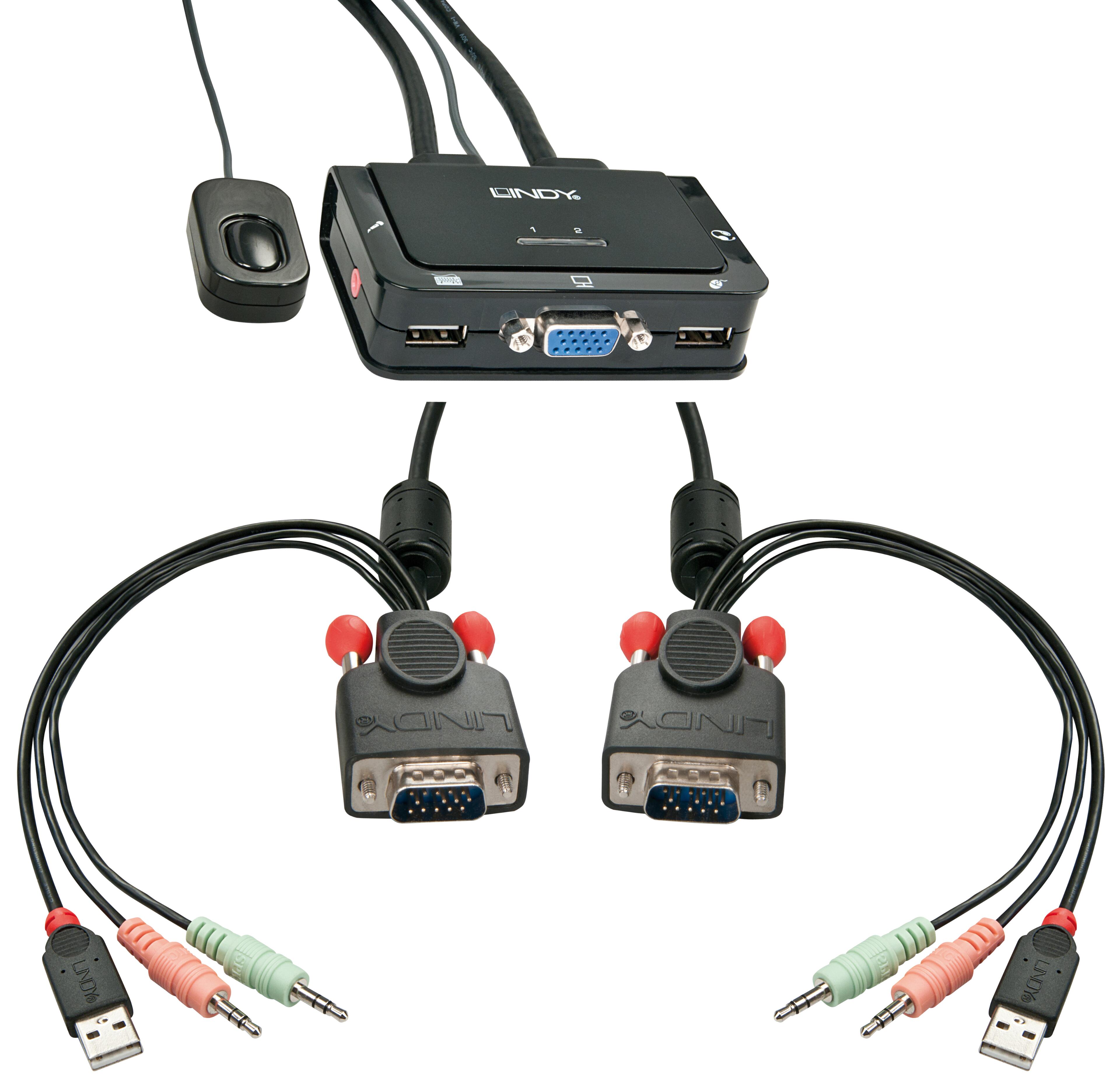 LINDY VGA Compact USB 2.0 KVM-Switch