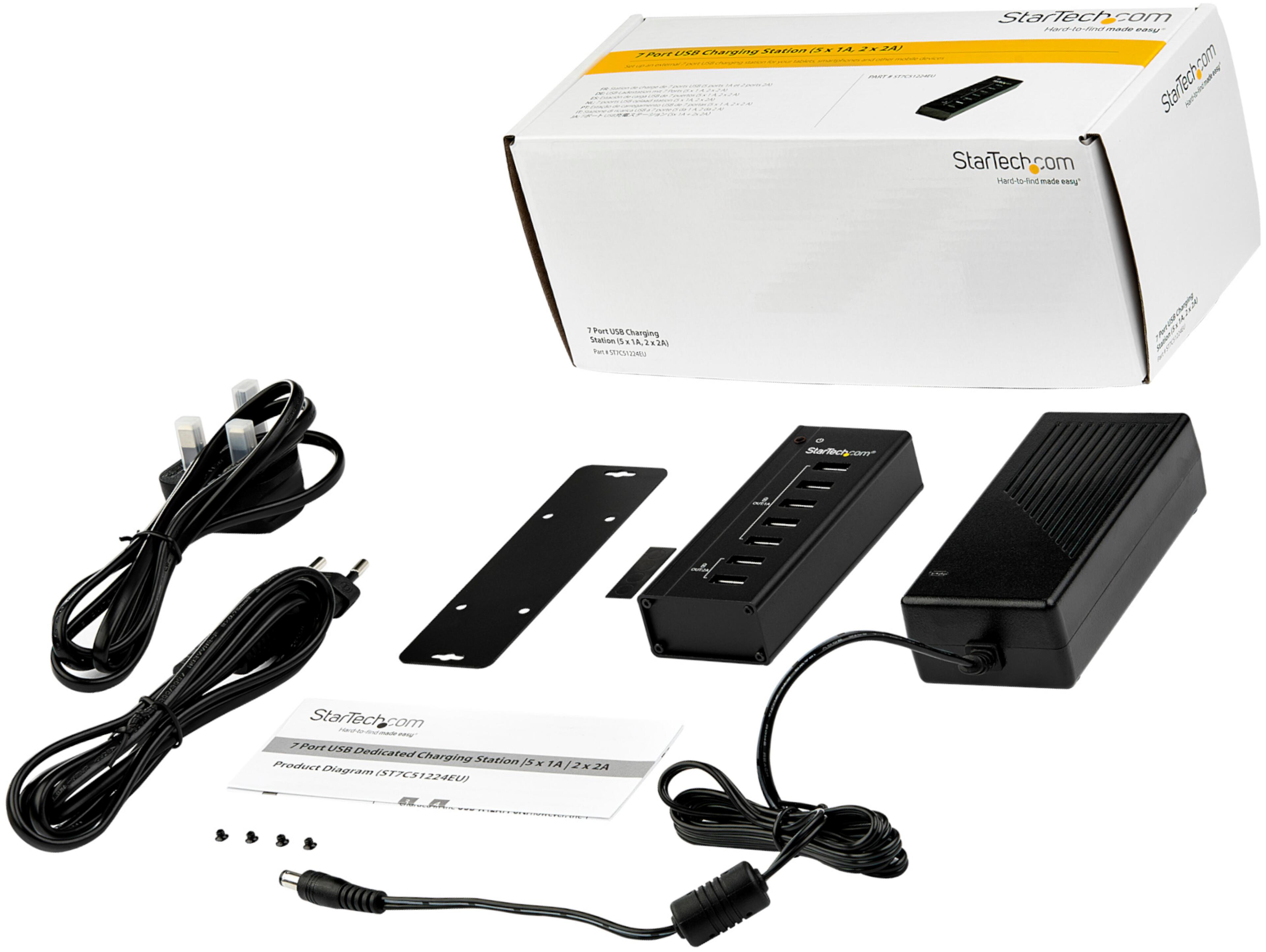 Stazione di ricarica USB 7 porte nera