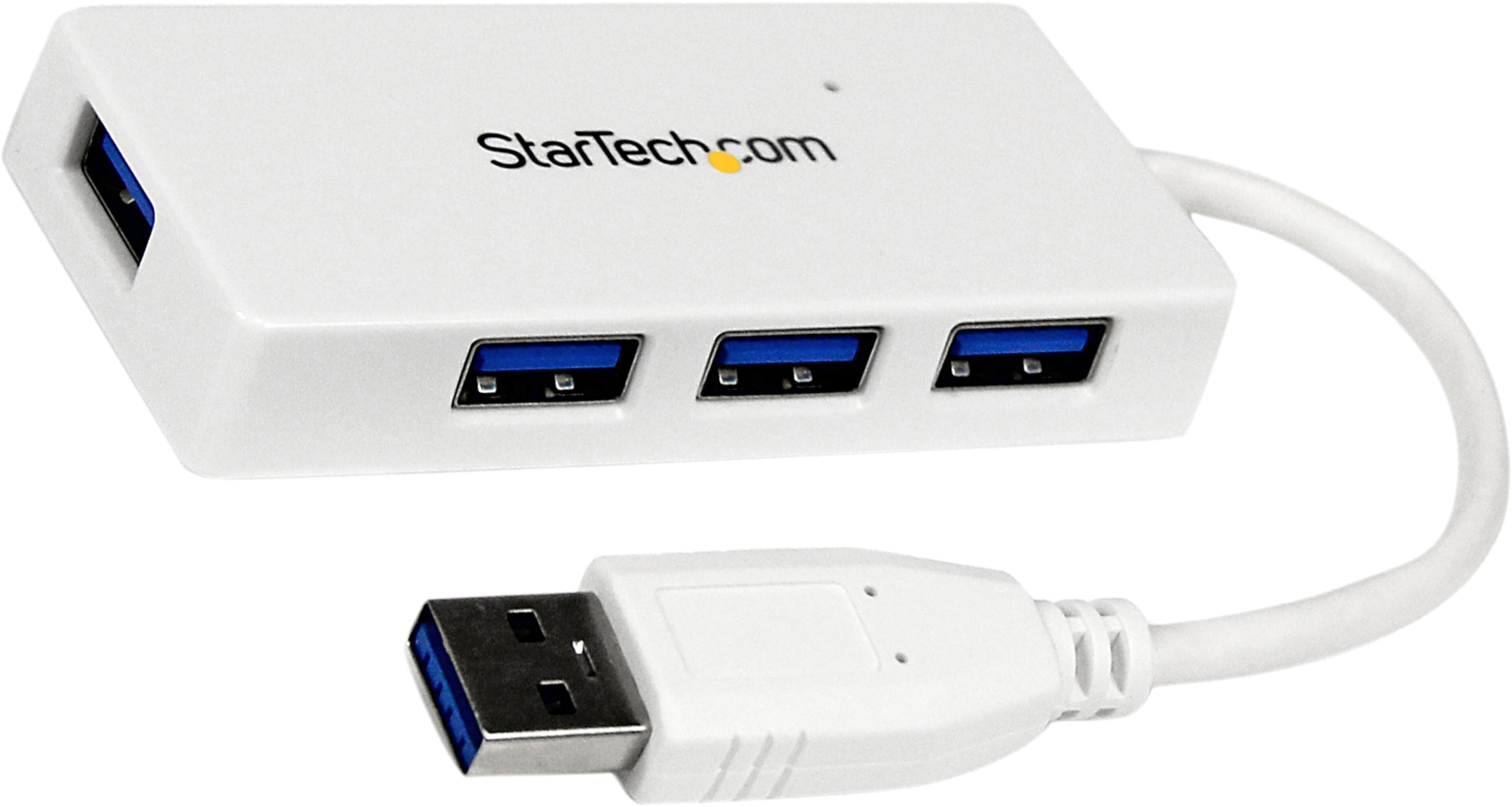 Hub USB 3.0 StarTech mini 4 ports, blanc
