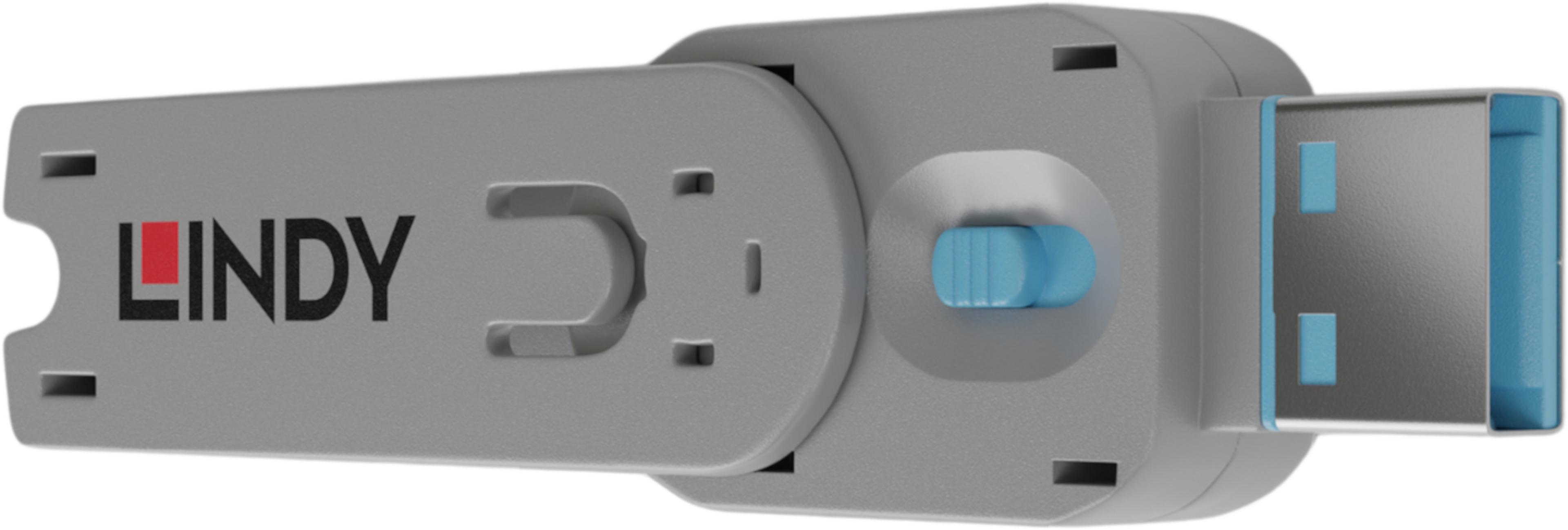 LINDY USB-A Port Blocker 4x/1x Key