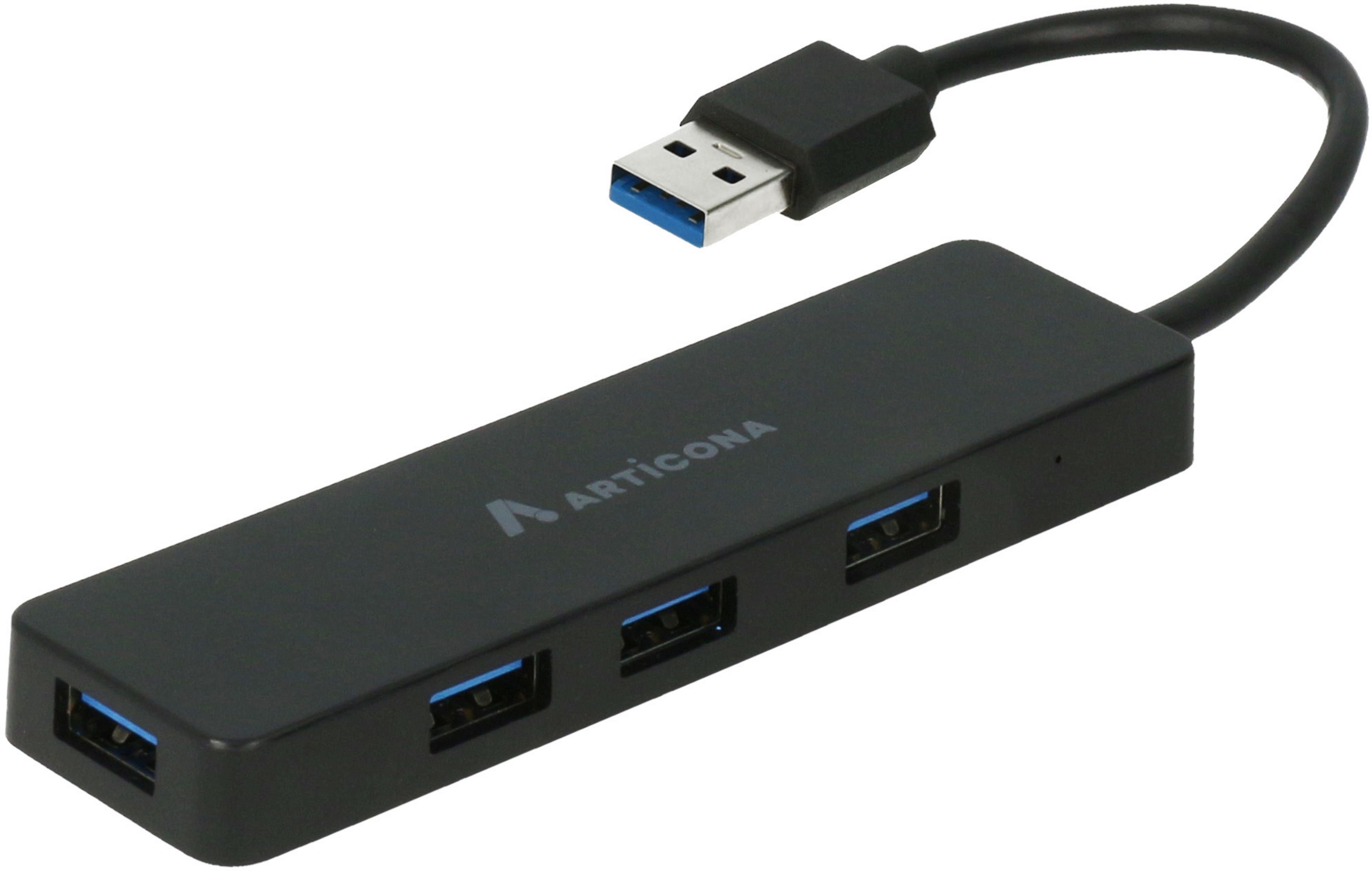 ARTICONA USB 3.0 hub 4 portos, fekete