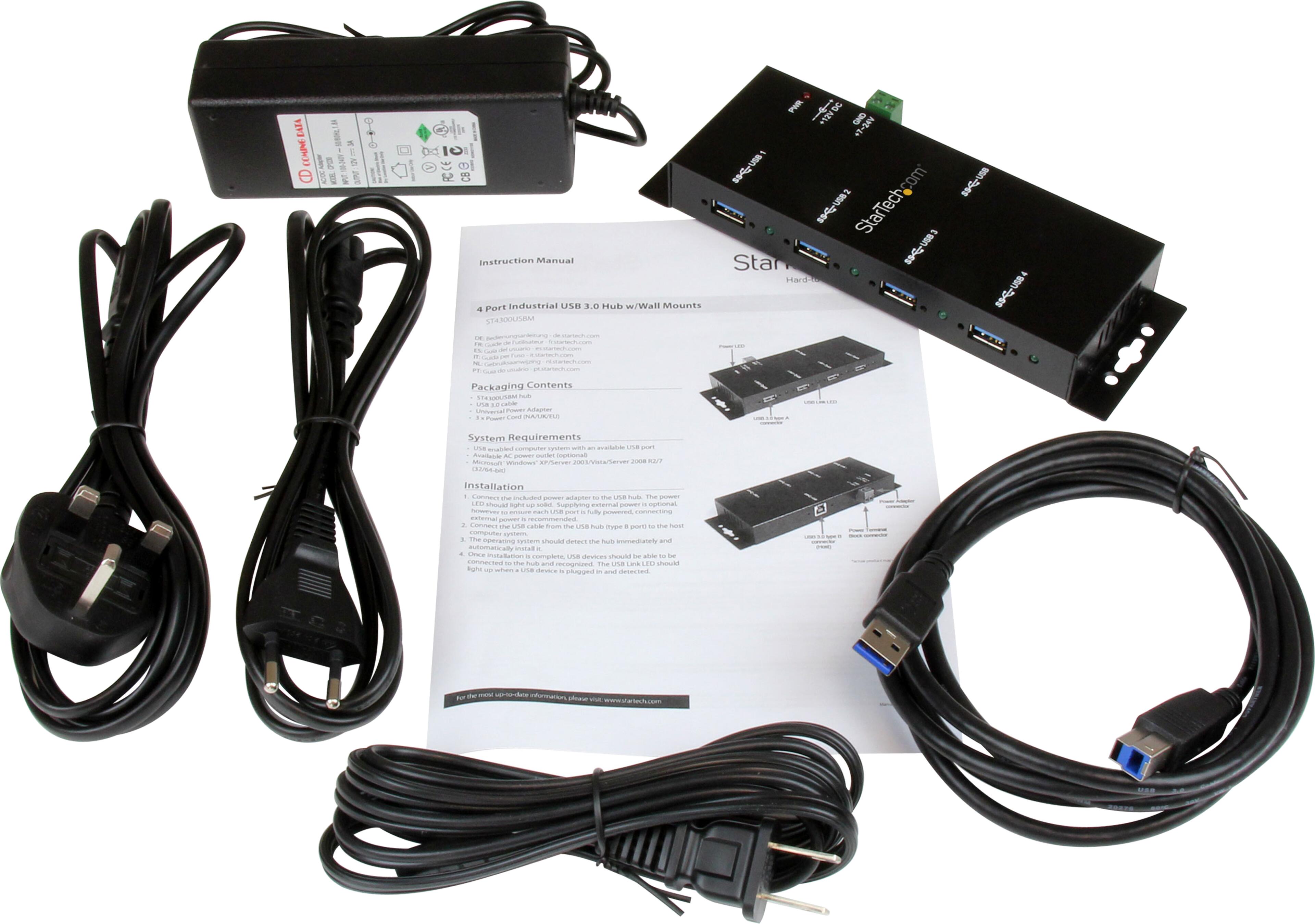 StarTech USB Hub 3.0 4-port Industrial