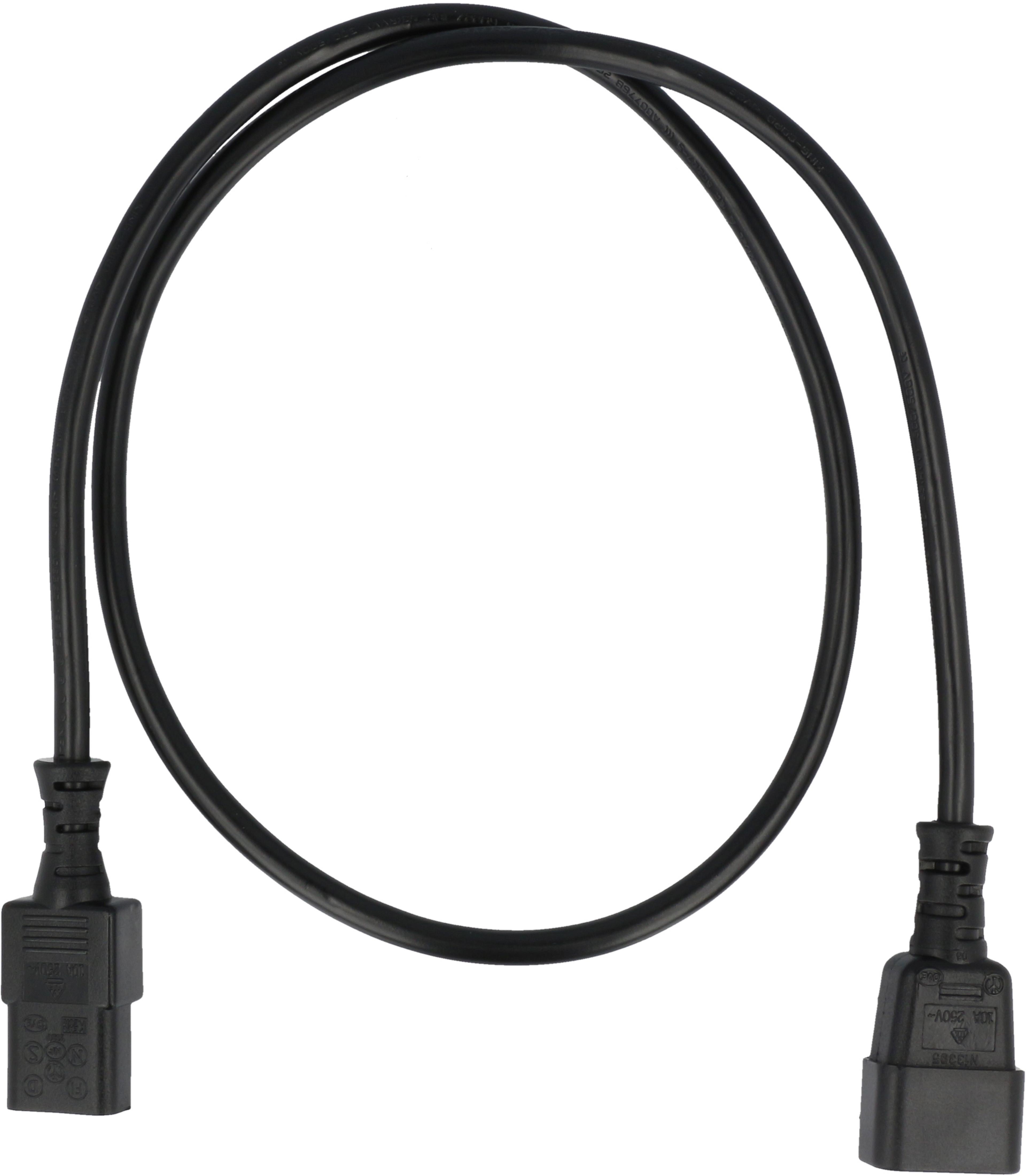 Power Cable C13 - C14 0.5m Black
