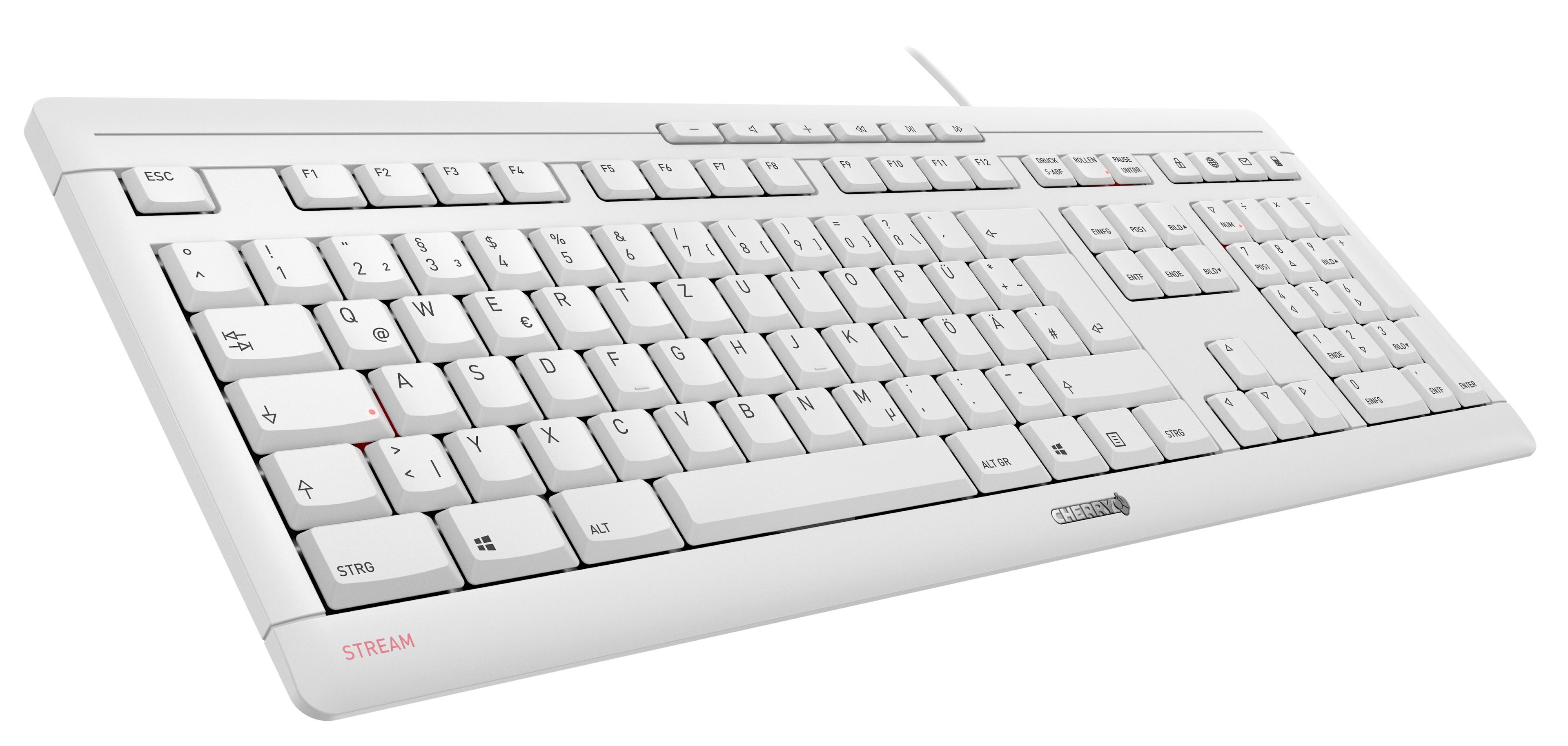 CHERRY STREAM KEYBOARD White Grey
