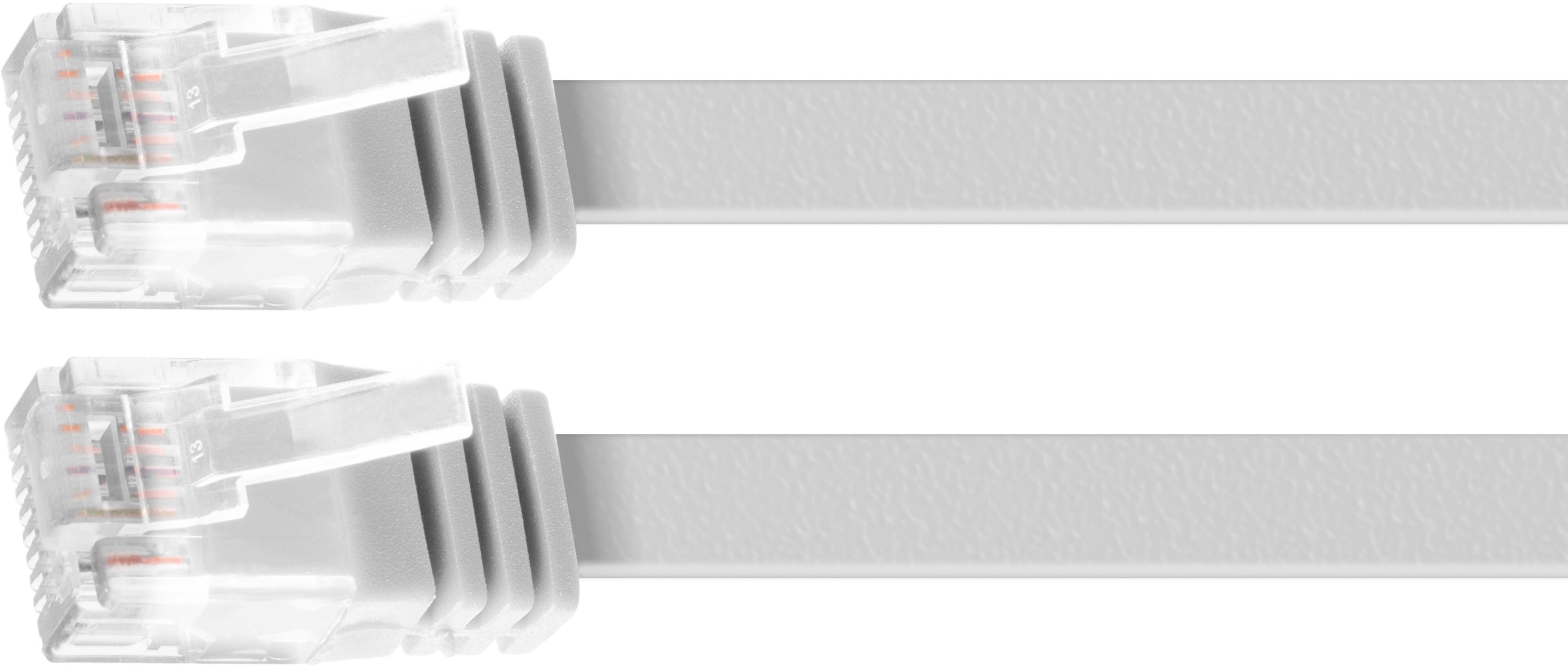 Patch Cable Flat RJ45 U/UTP Cat6 2m Whi