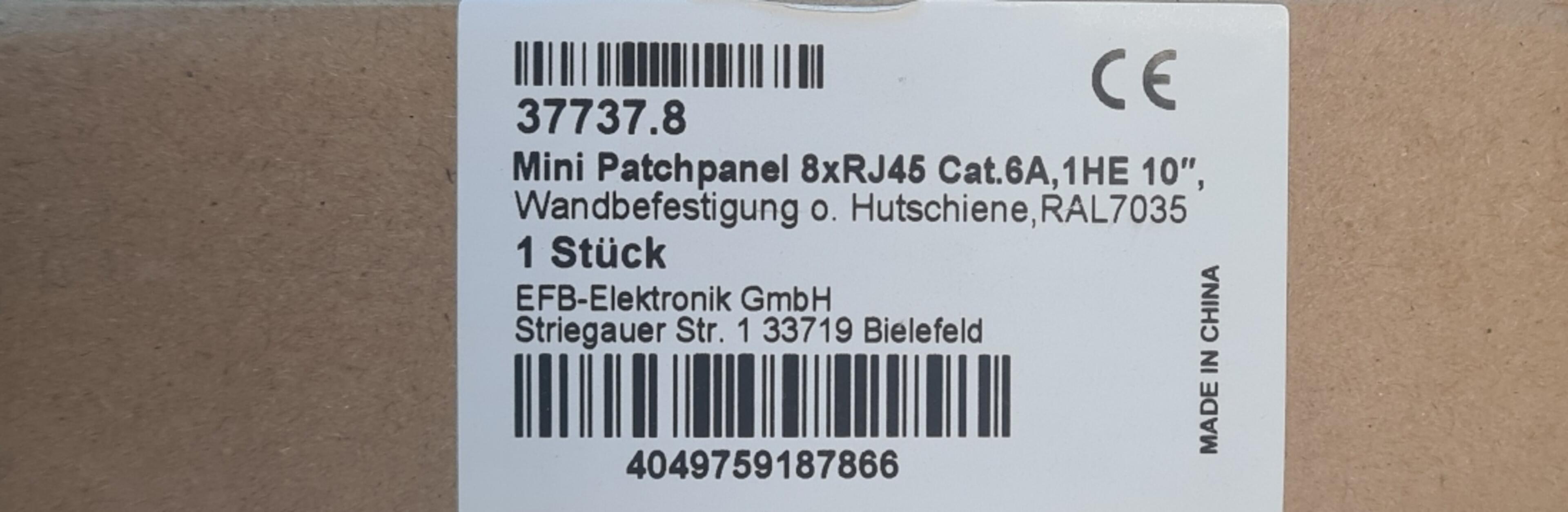 Mini Patch Panel RJ45 8-port LSA+ Cat6a