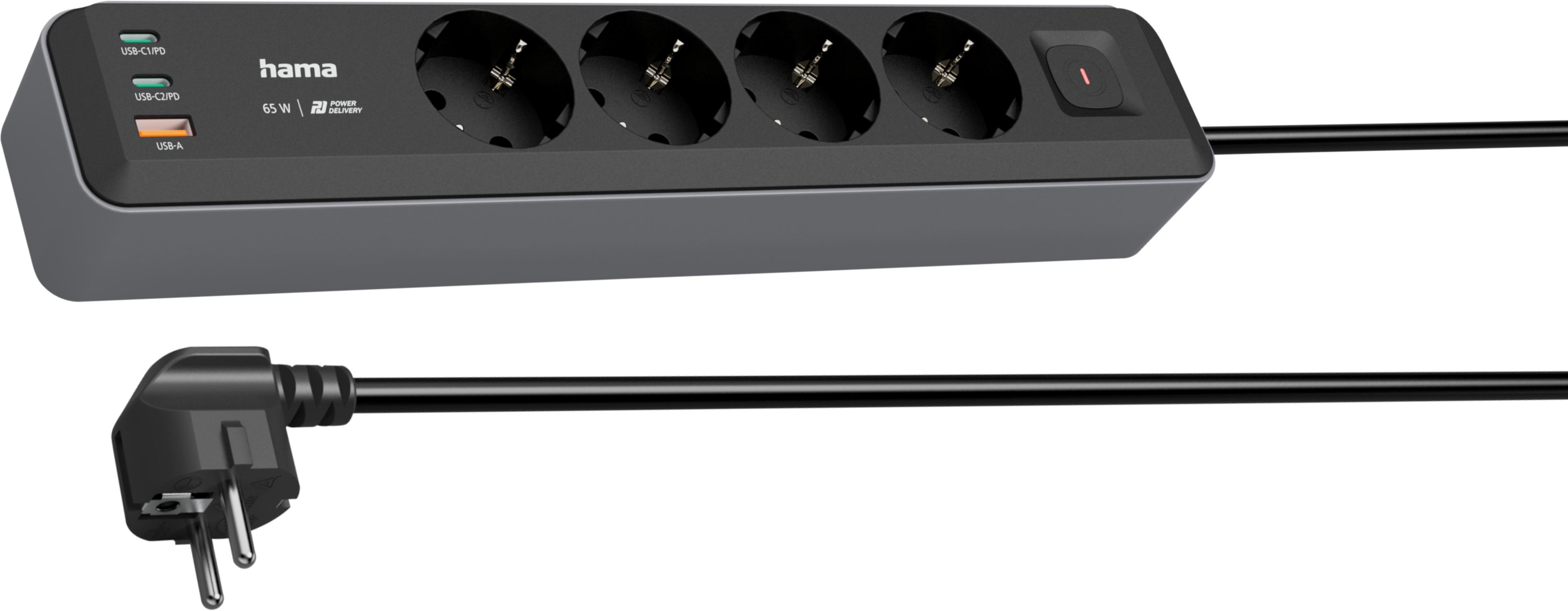 Steckdosenleiste 4fach + 3xUSB 1,4 m