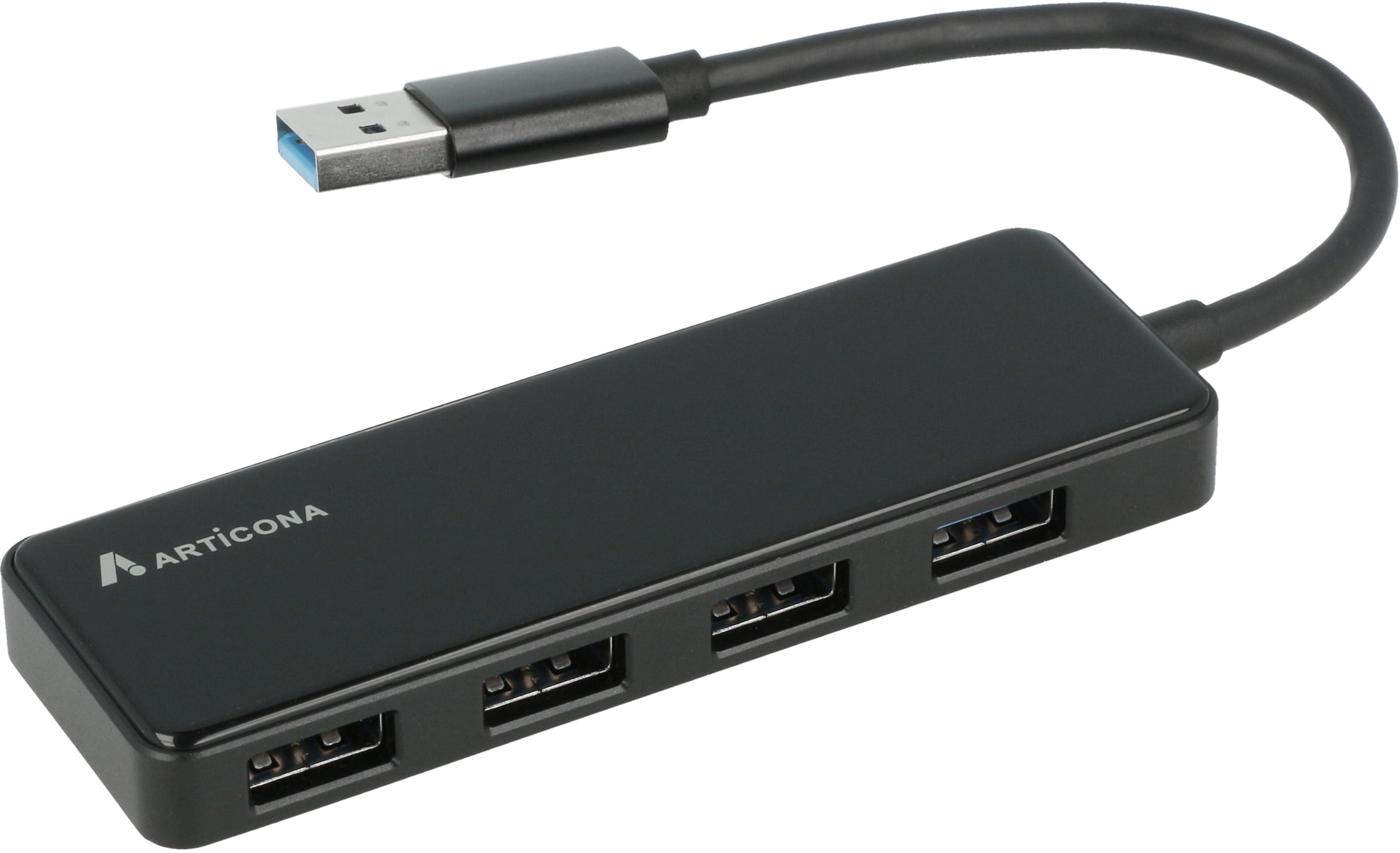 ARTICONA USB 3.0 hub 4 portos, fekete