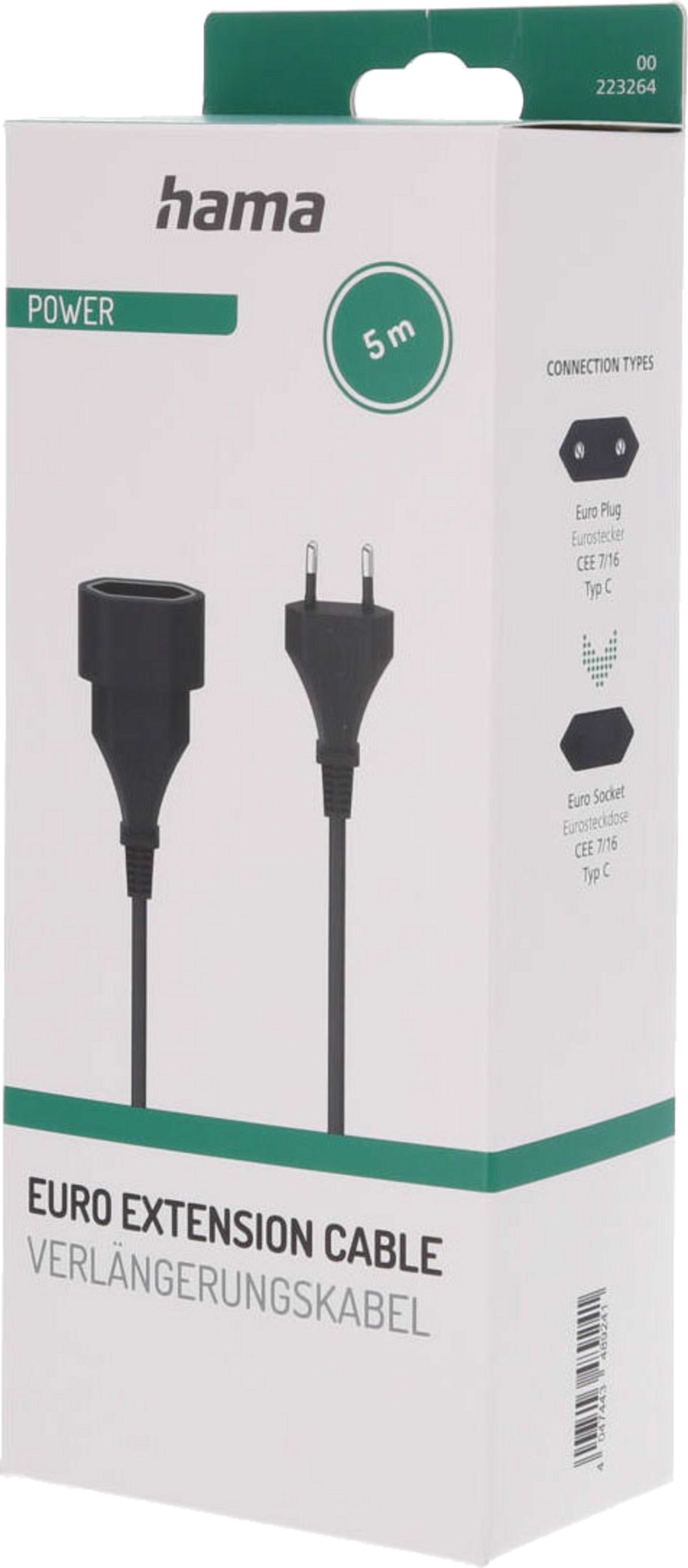 Power Cable Local/m - Local/f 5m Black
