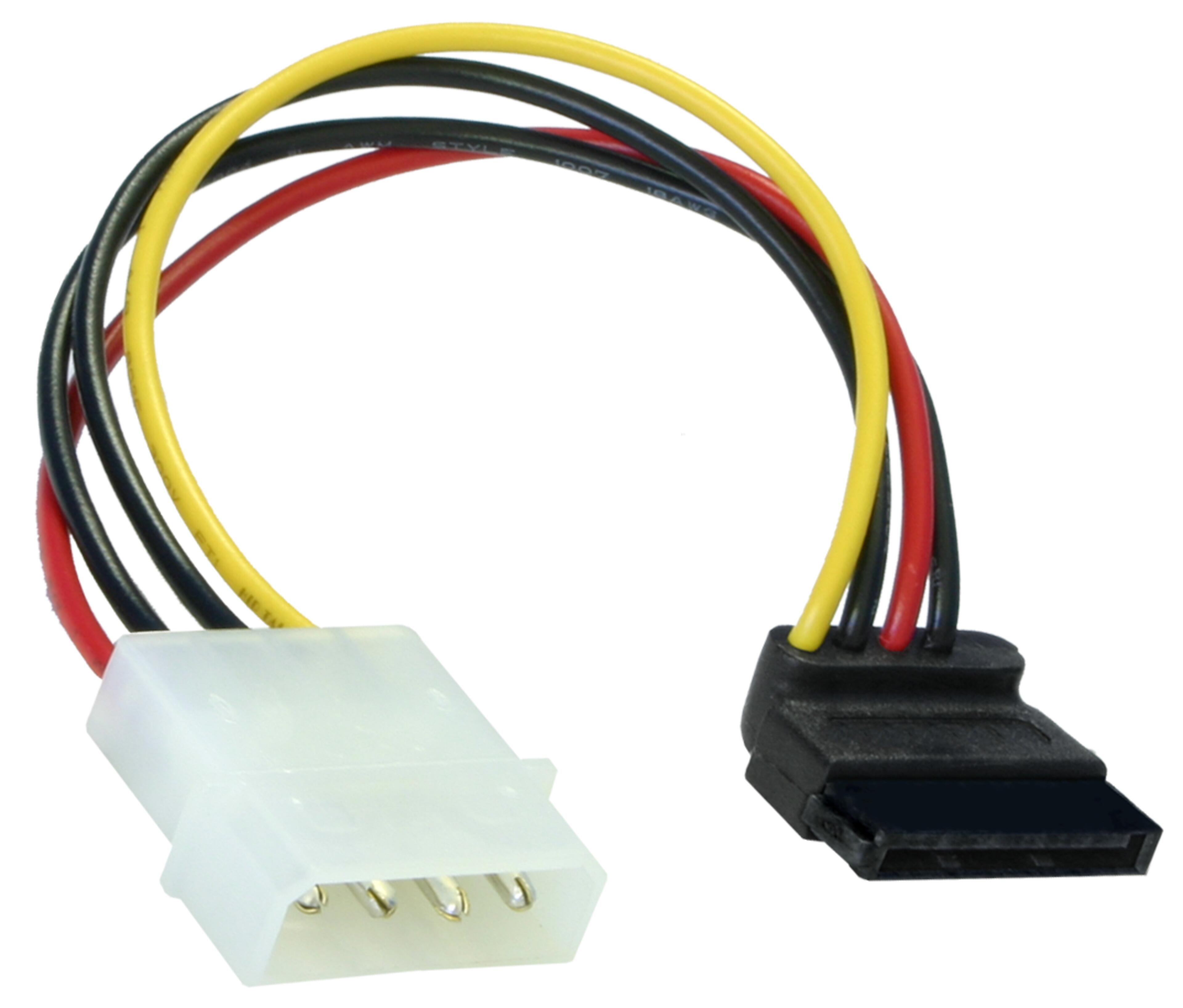 Power Adapter SATA/f 90° - 4-pin/m 0.15m