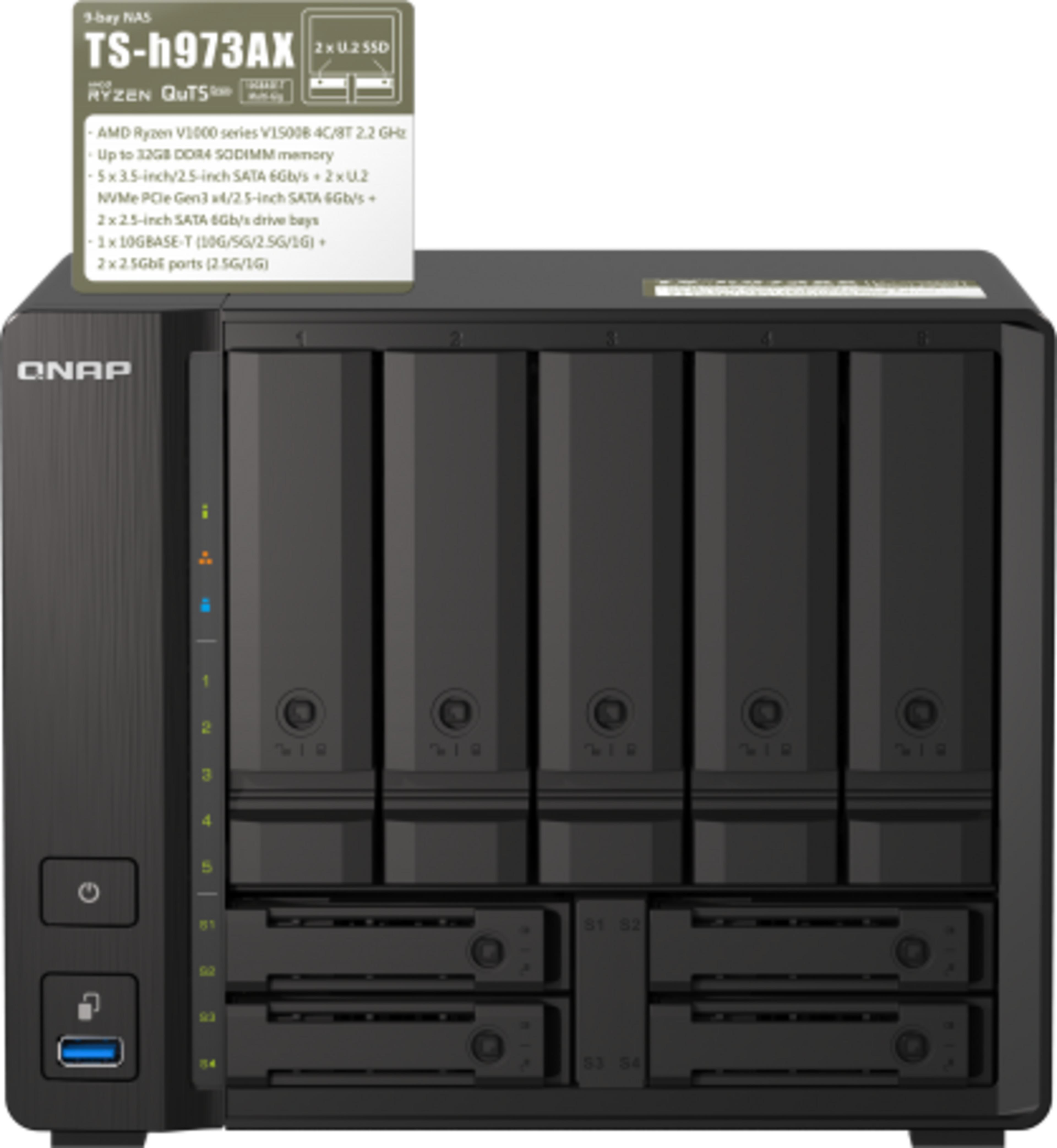 QNAP TS-h973AX 8GB 9-bay NAS