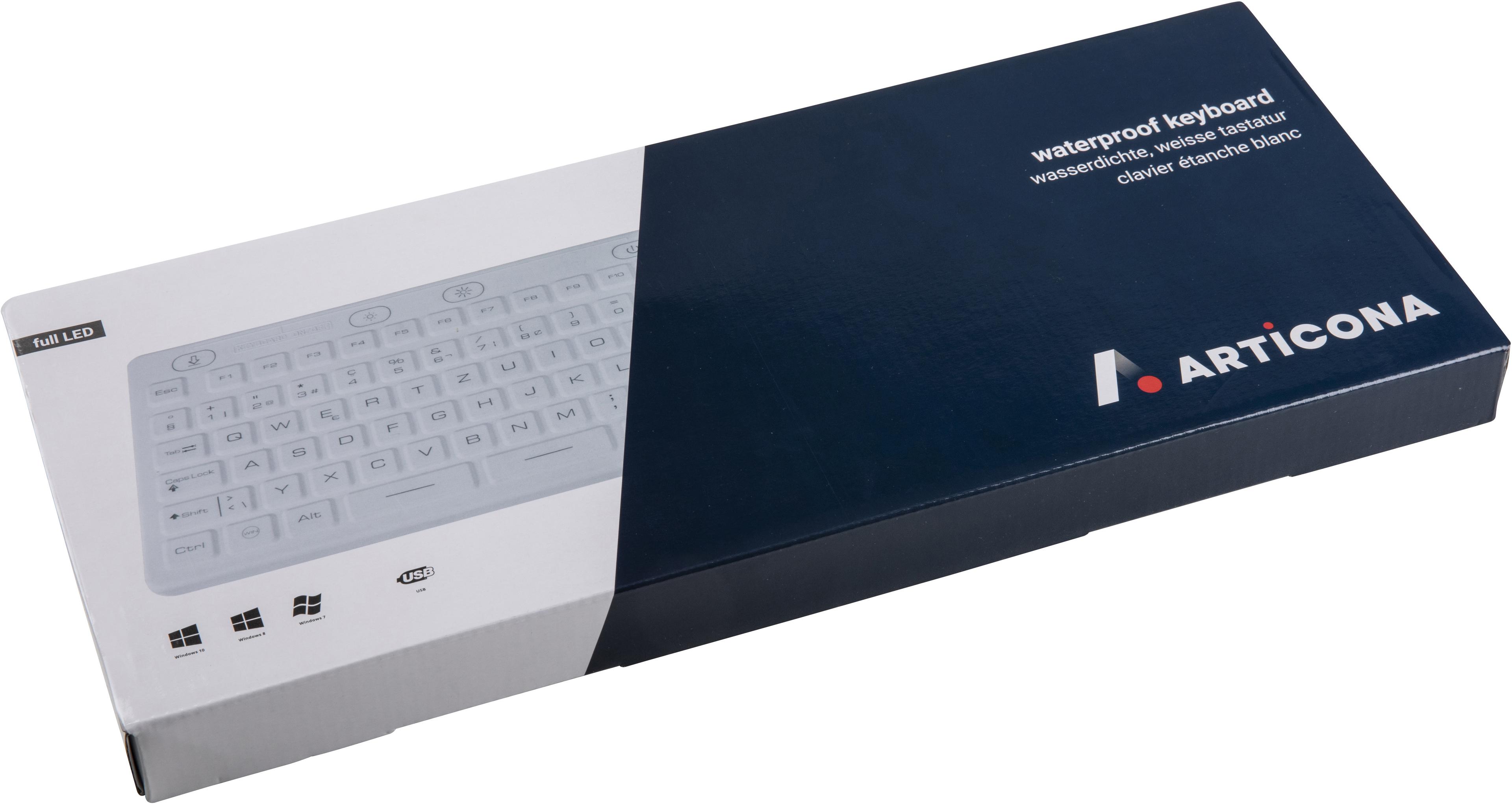 ARTICONA Full LED medical Tastatur weiß