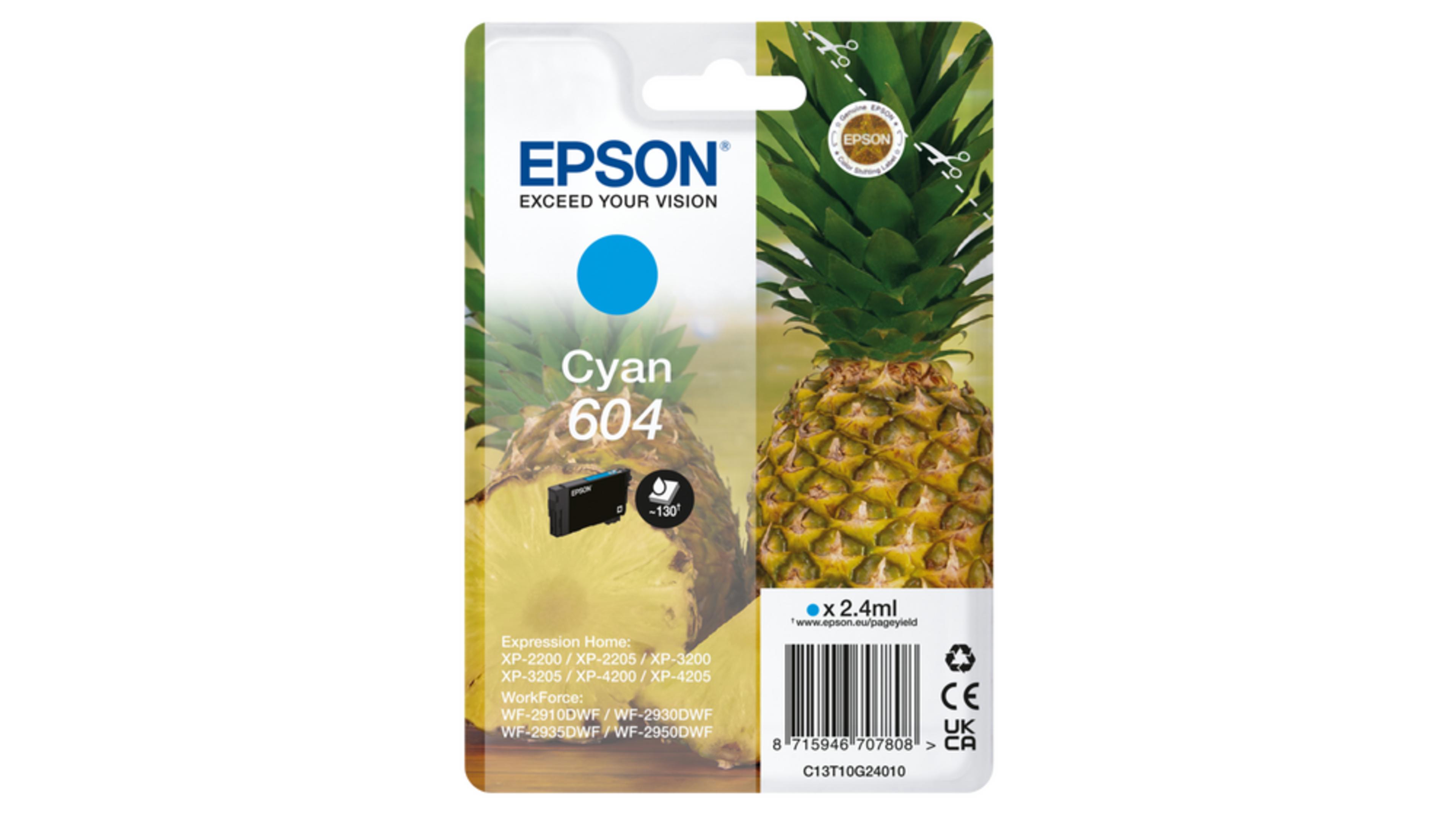Epson Singlepack 604 Pineapple Ink Cyan