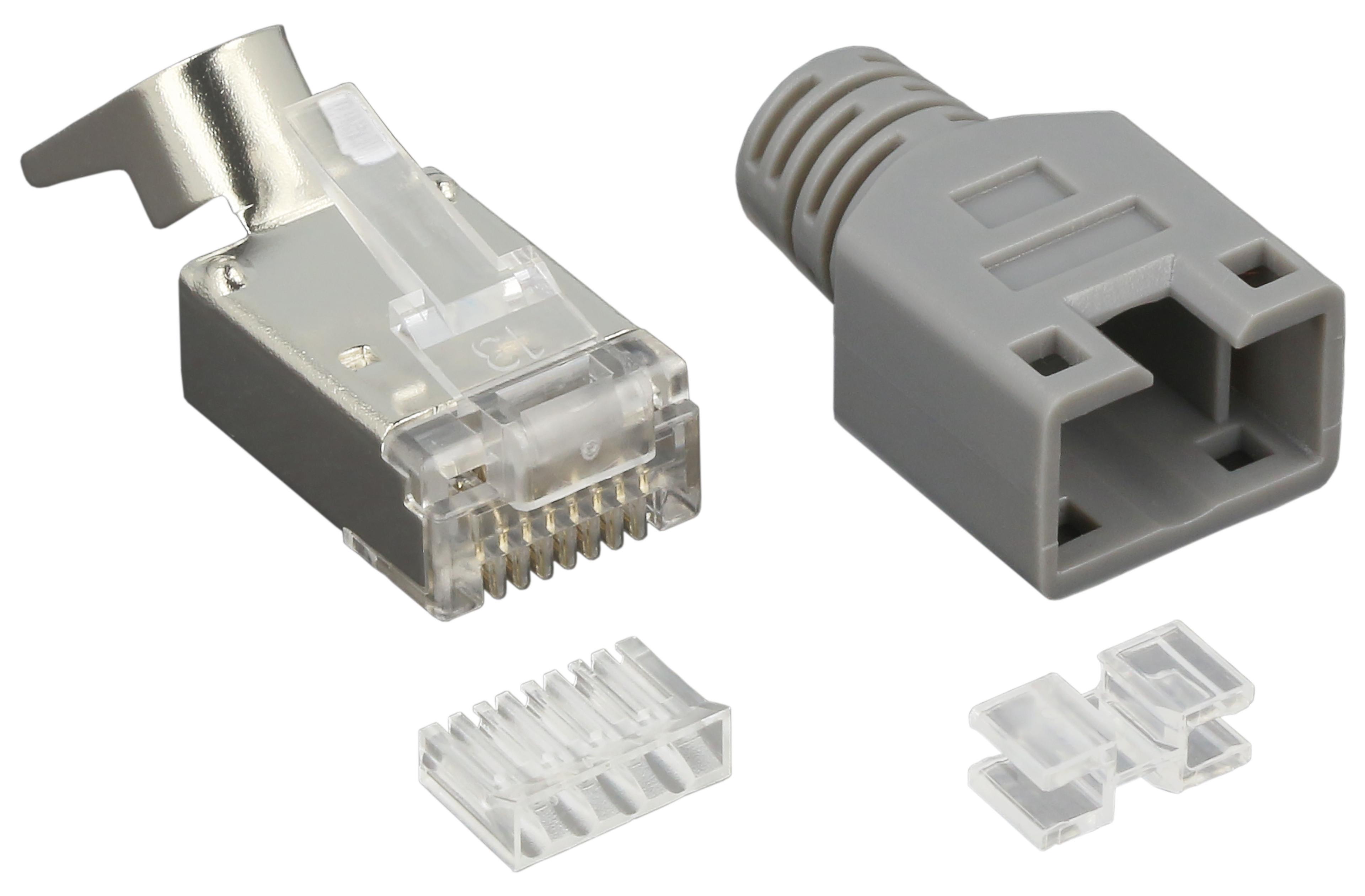 Connector RJ45 Cat6a STP Grey 100-pack