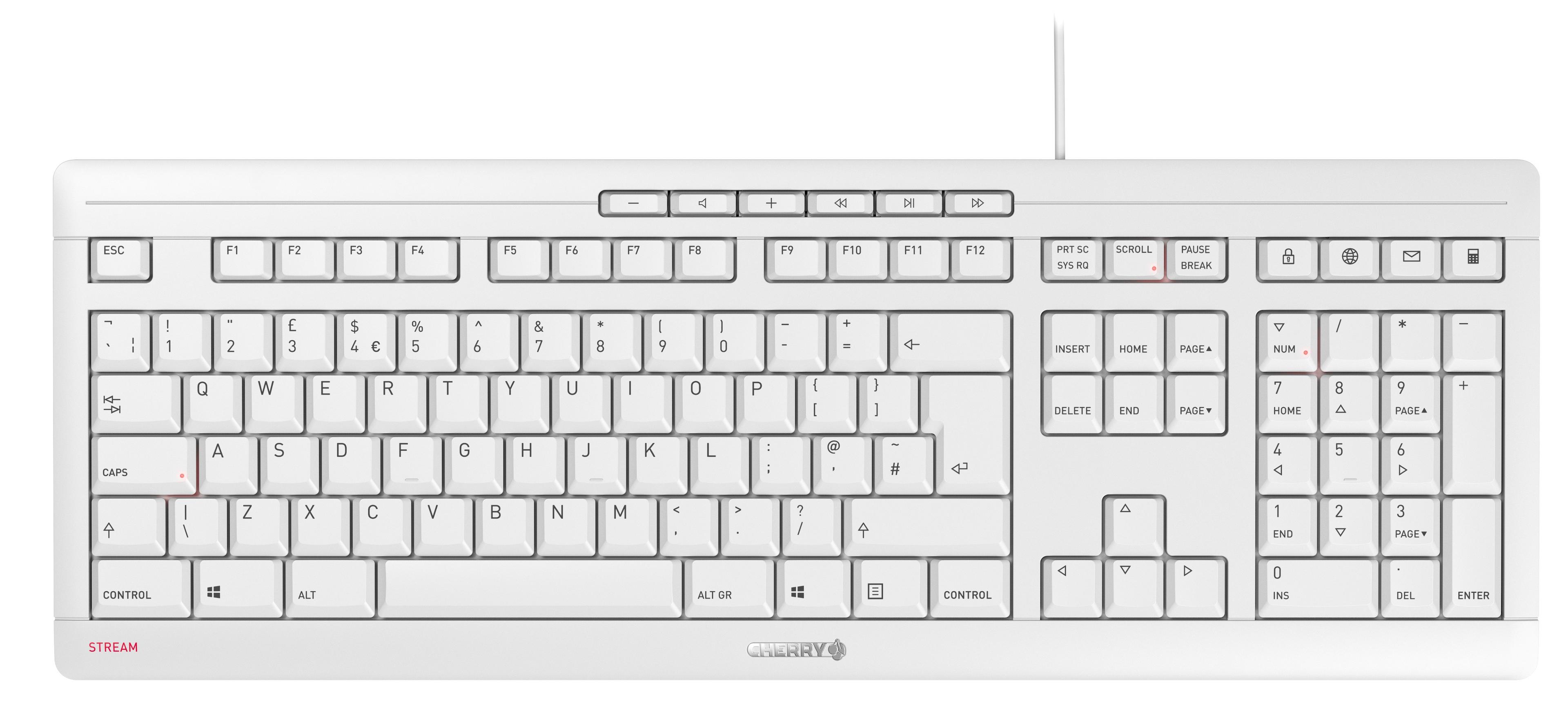 CHERRY STREAM KEYBOARD White Grey