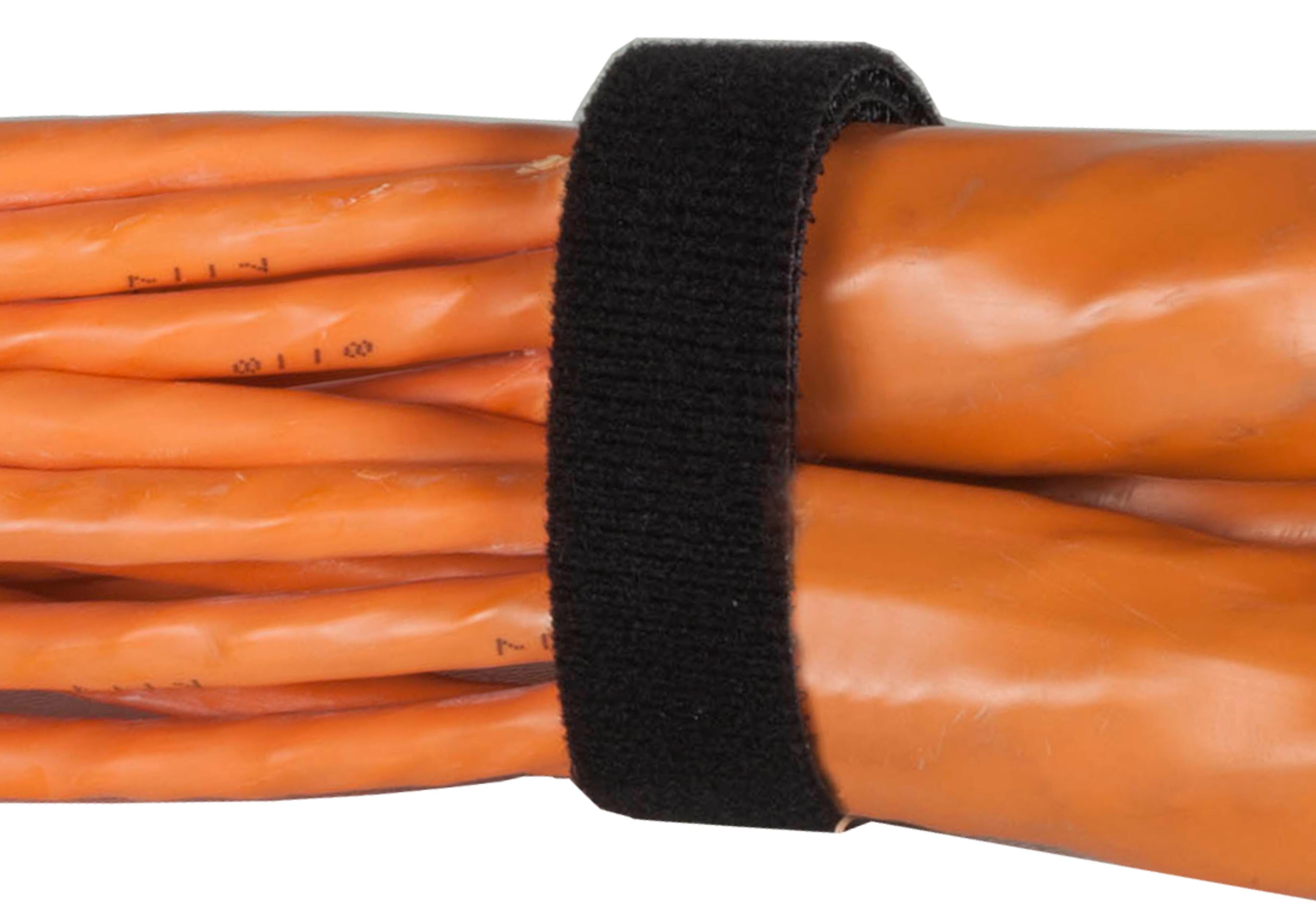 Hook-and-Loop Cable Tie Roll 25m Black