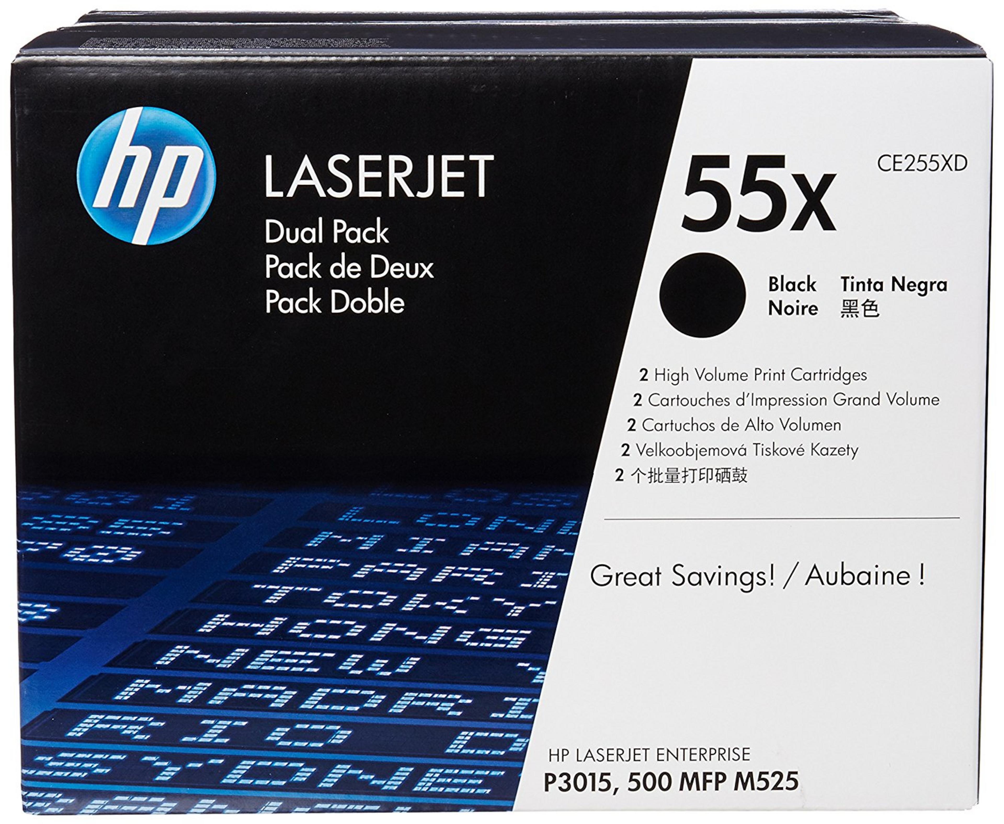 HP 55X Toner Black 2-pack