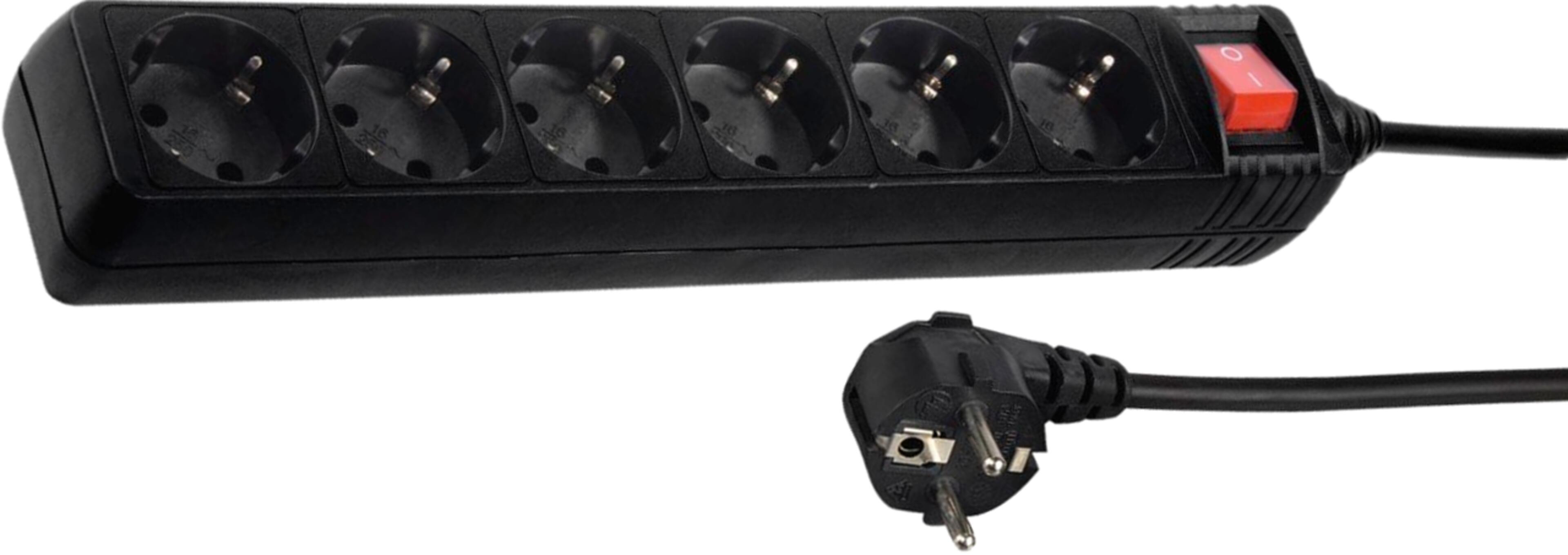 Steckdosenleiste 6fach 5 m Schalter