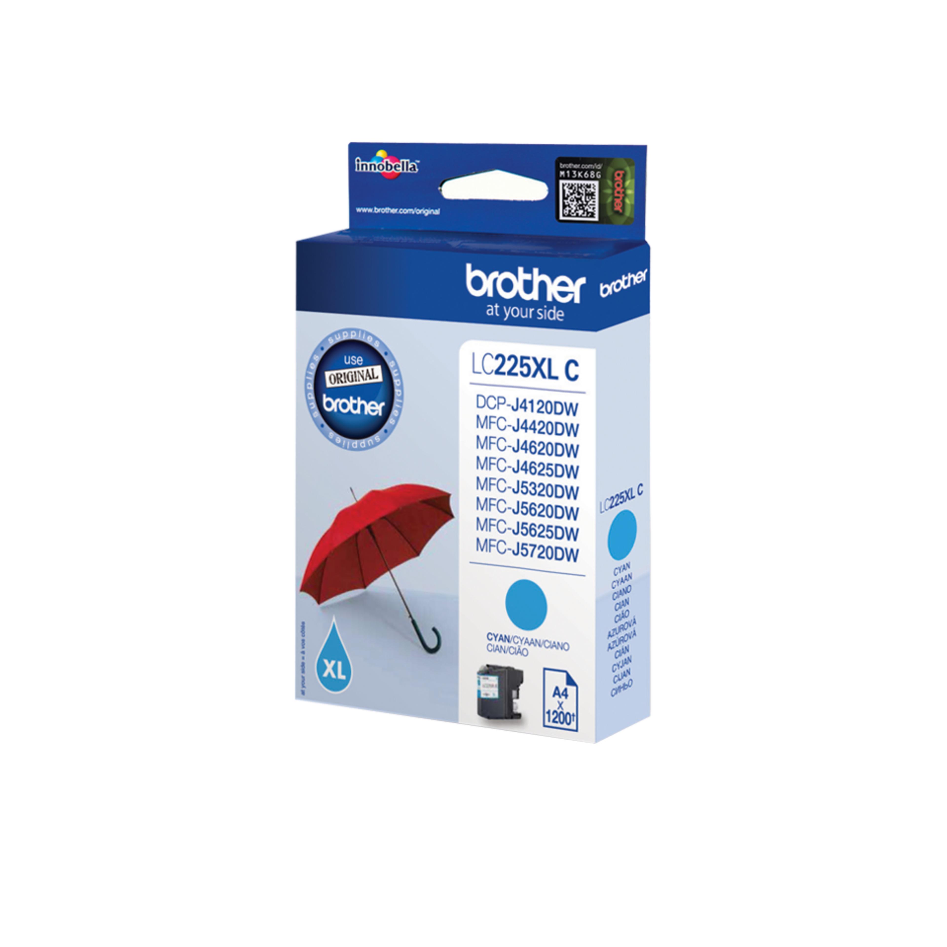 Brother Cartucho tinta LC-225XLC cian