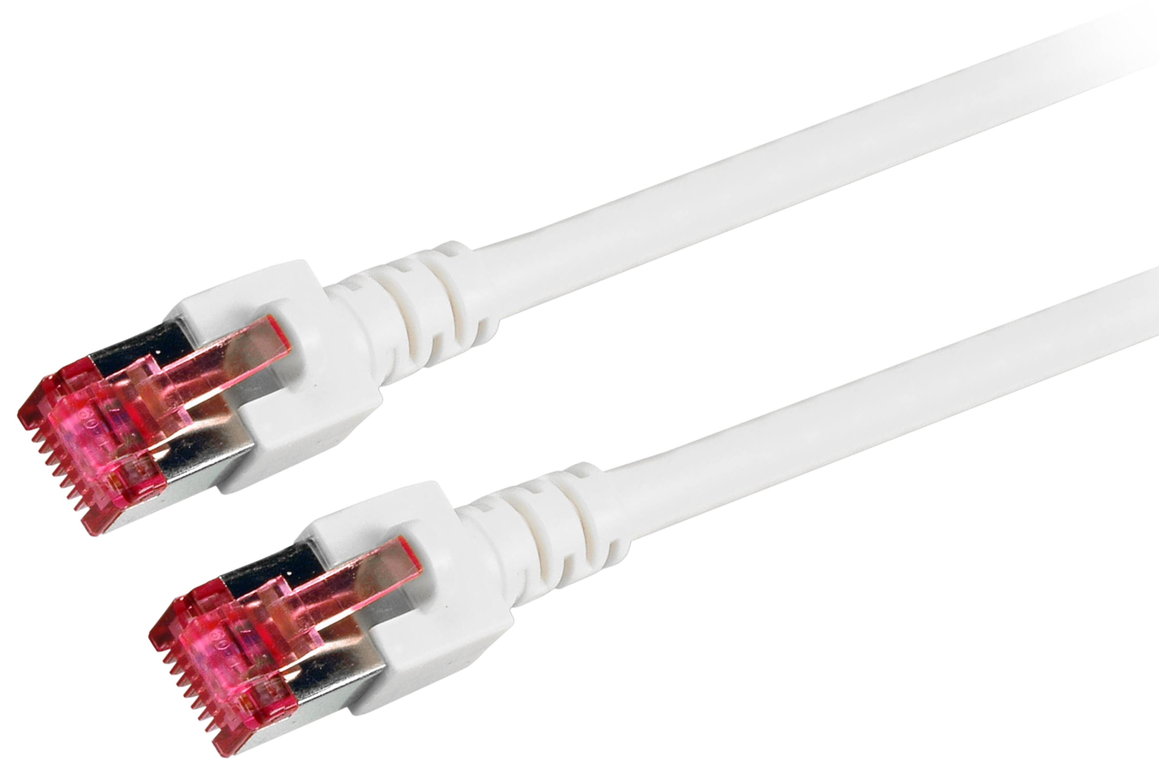 Patchkabel RJ45 S/FTP Cat6 0,5 m weiß